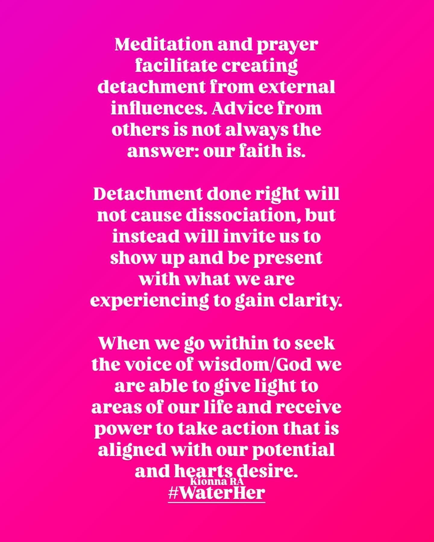 Water Her family, 

Do you experience any resistance towards detachment and showing up for yourself when confronting new beginnings or challenges? 

How do you get over the anxiety of reconnecting with yourself when you need guidance? 

#waterher #my