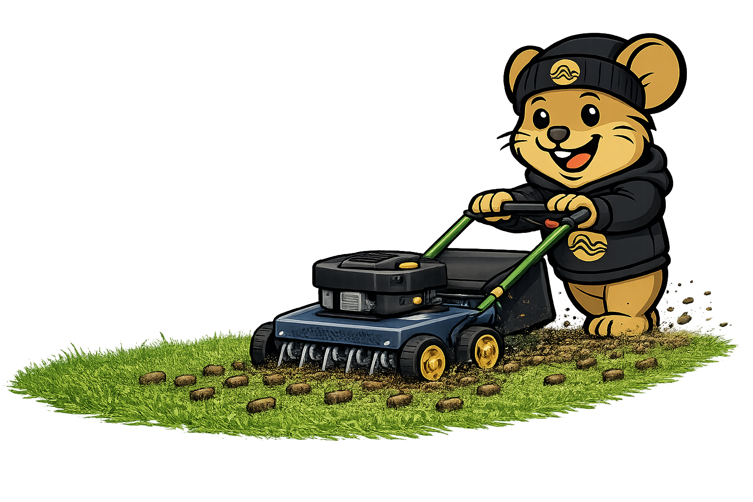 Lawn aeration service to improve soil conditions and turf health