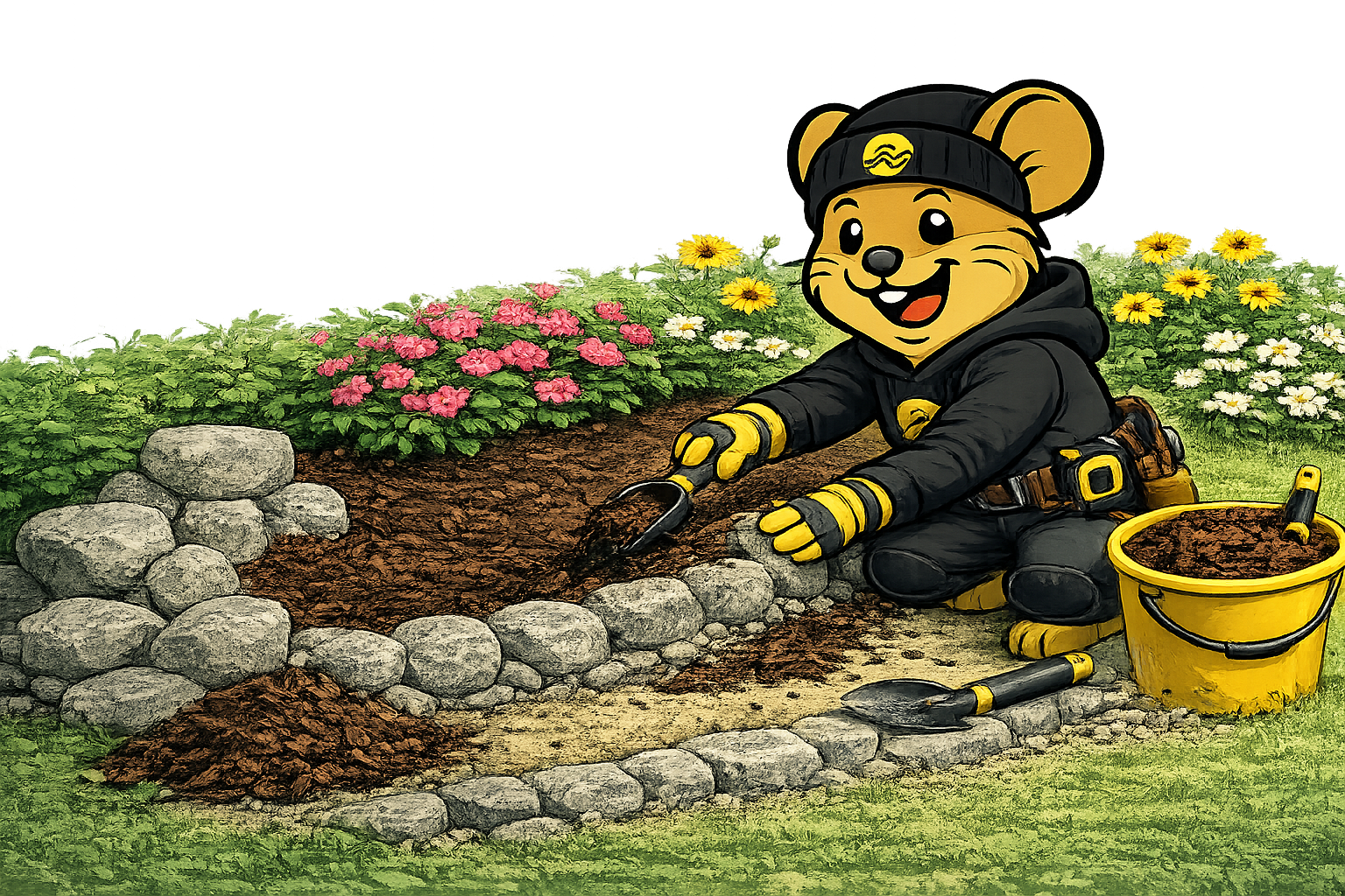 Flower bed installation service to enhance landscaped areas