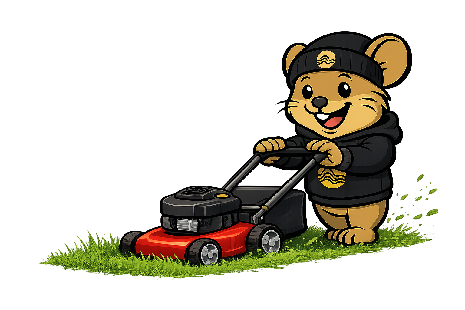 Professional lawn mowing service during the summer season