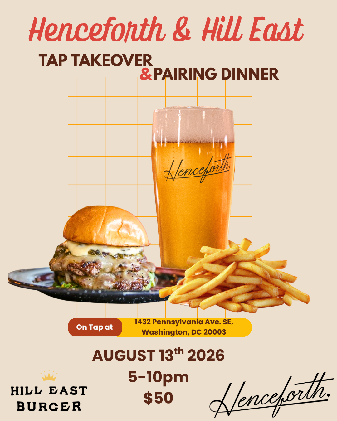 Hill East Burger Tap Takeover and Beer Dinner