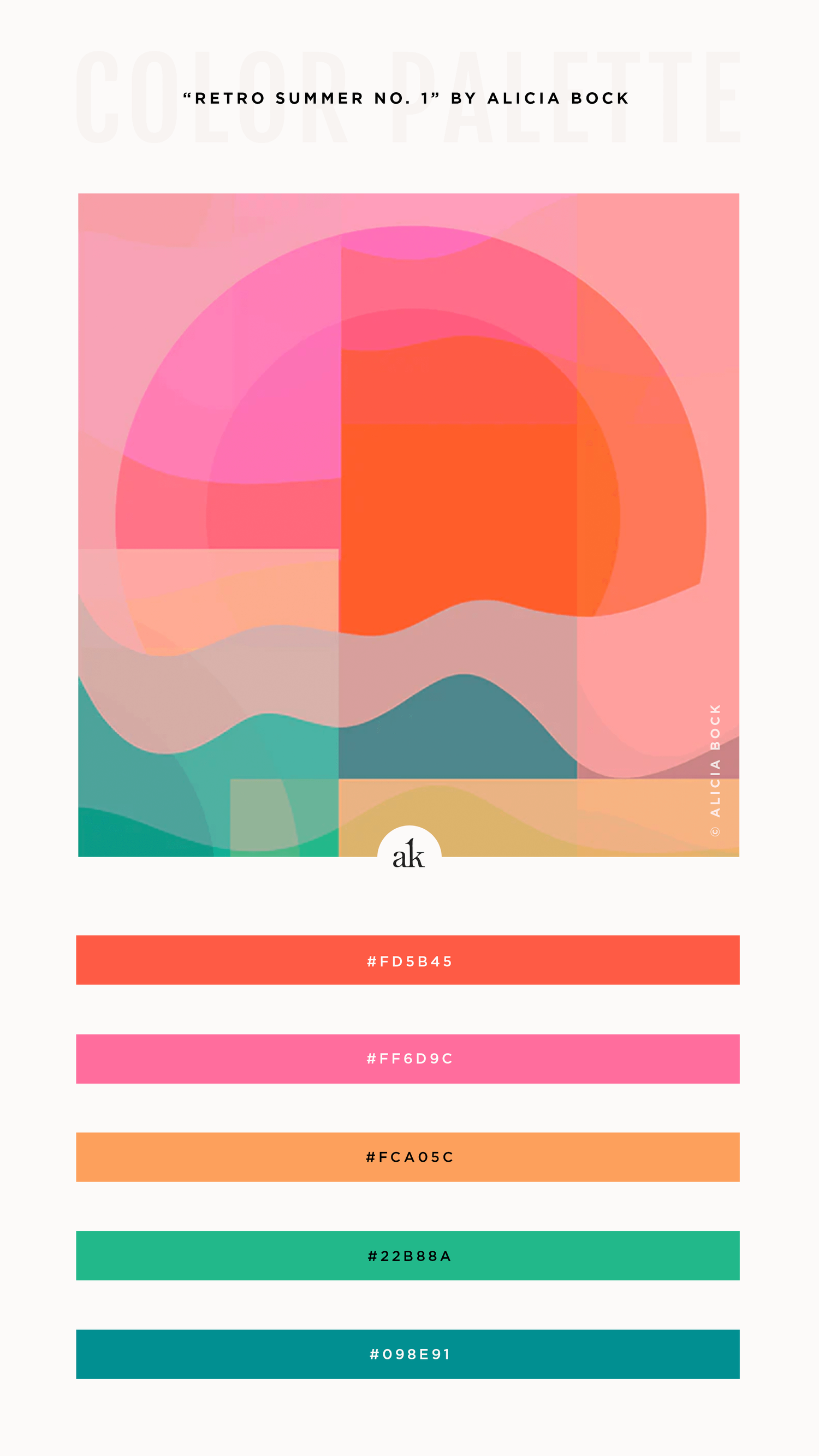 a bright, art-print-inspired color palette | Akula Kreative