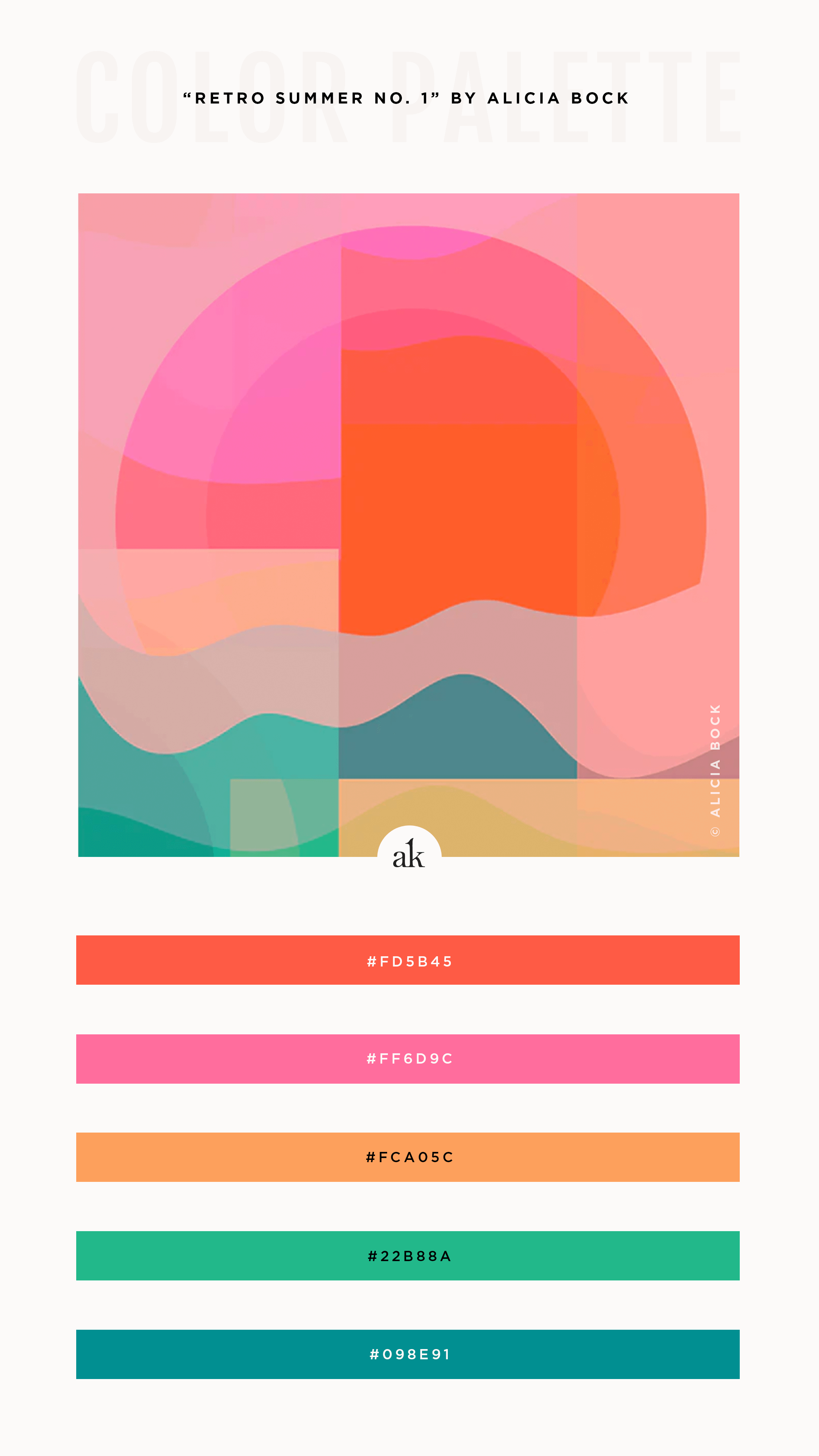 a bright, art-print-inspired color palette | Akula Kreative
