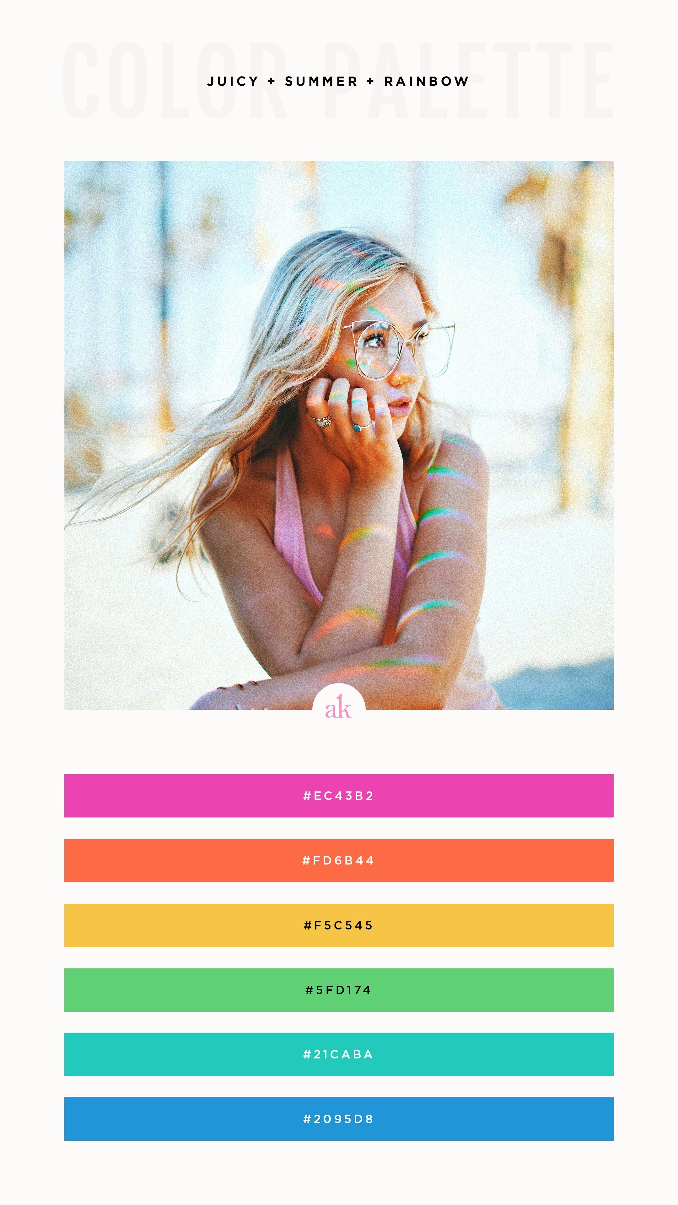 a neon-rainbow-inspired color palette — Akula Kreative