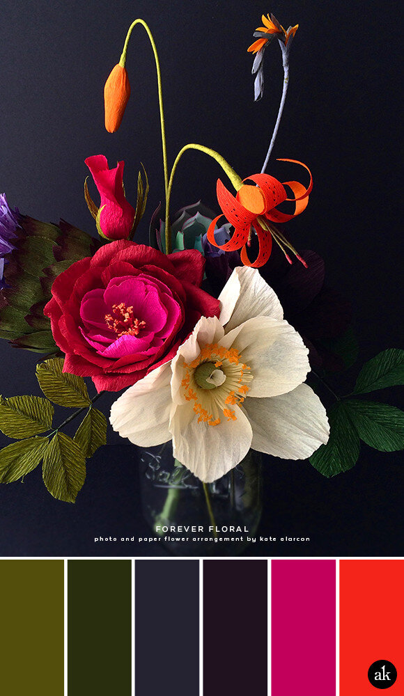 a paper flower inspired color palette Akula Kreative modern brands that delight in the details