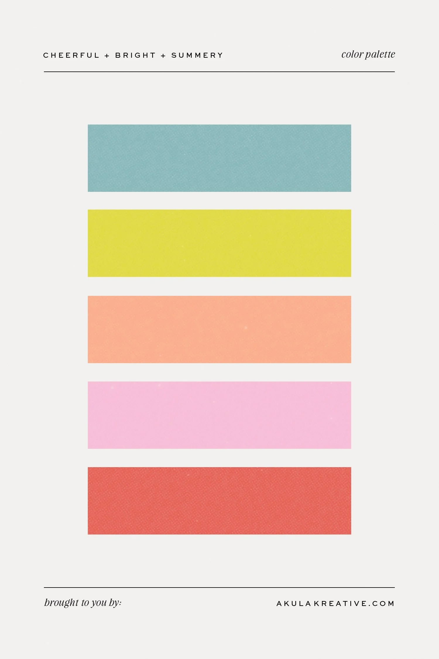 a cheerful, shell-inspired color palette