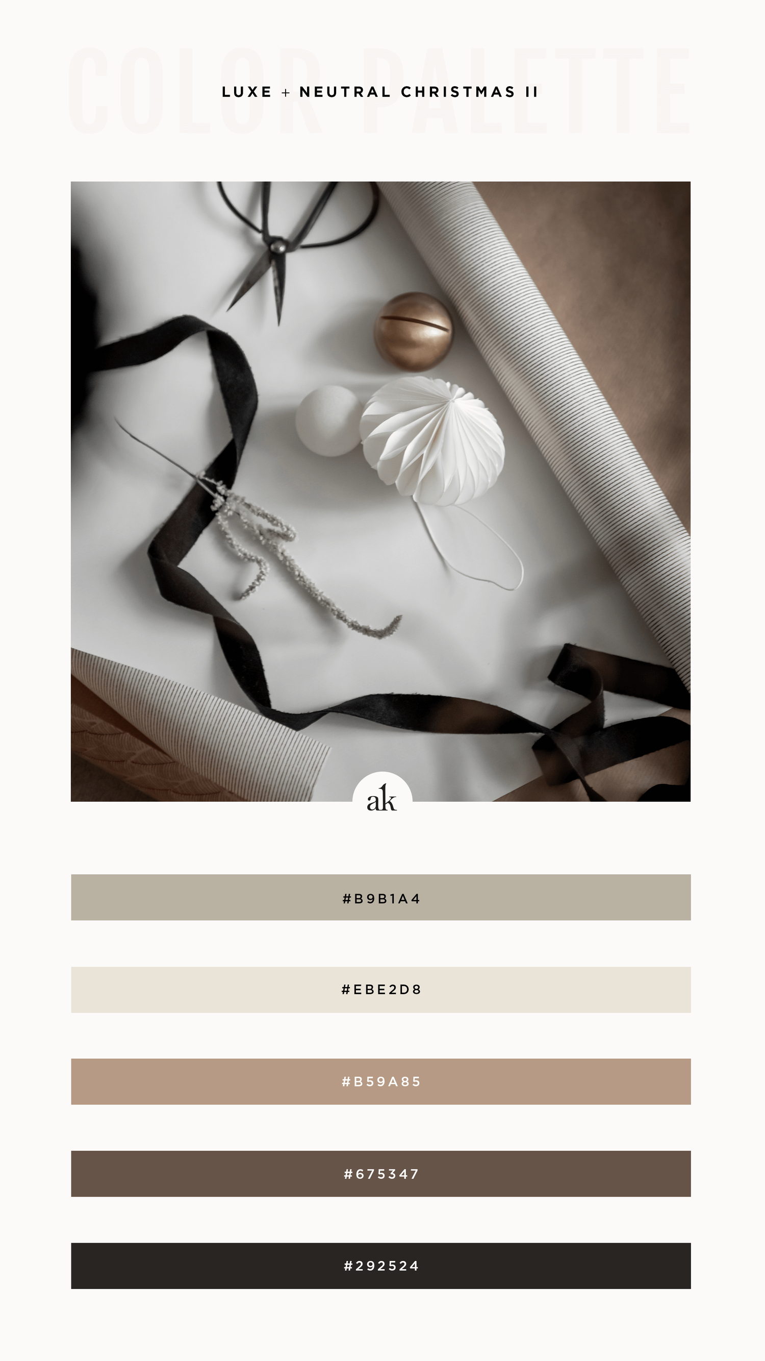 a neutral, ornament-inspired color palette | Akula Kreative