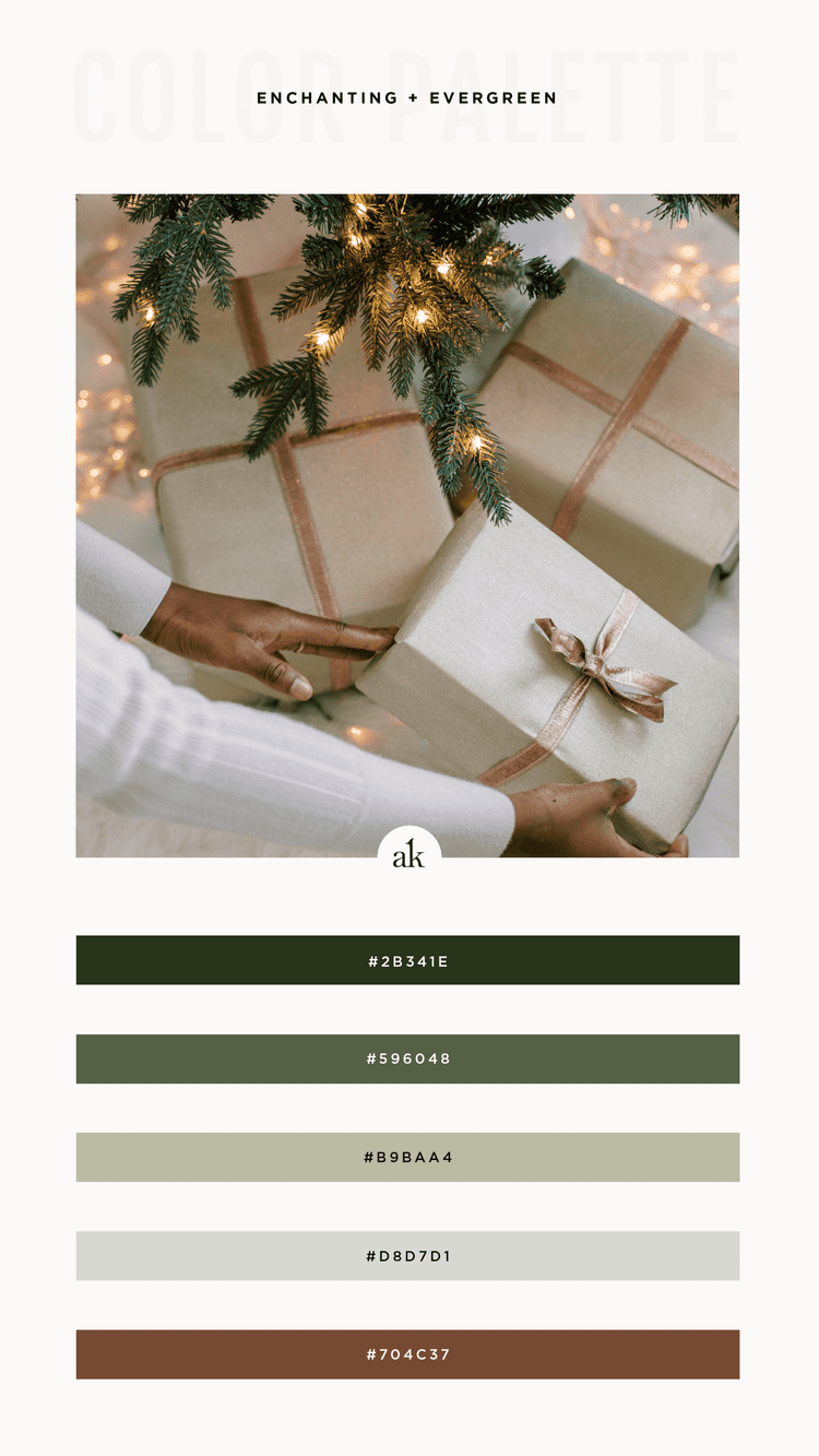 a christmas-tree-inspired color palette | Akula Kreative