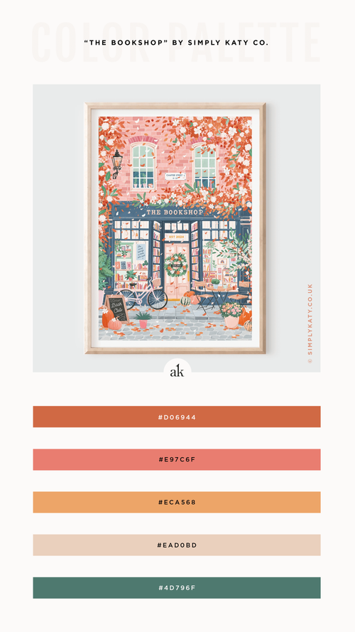 a fall-bookshop-inspired color palette | Akula Kreative