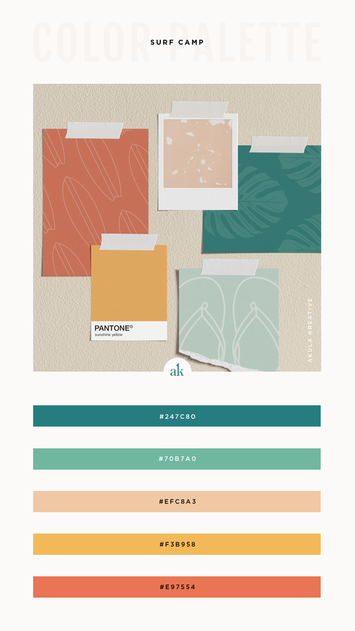 a surf-stationery-inspired color palette | Akula Kreative