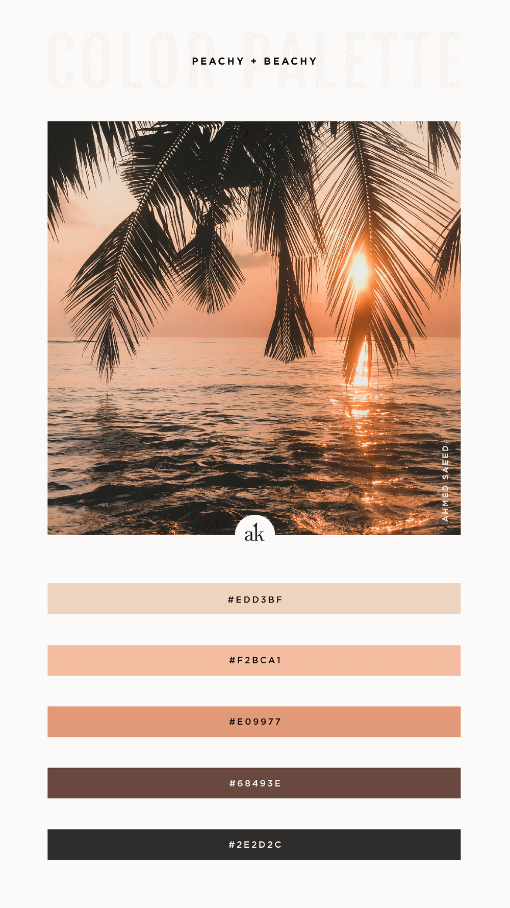 a peach beach-inspired color palette | Akula Kreative