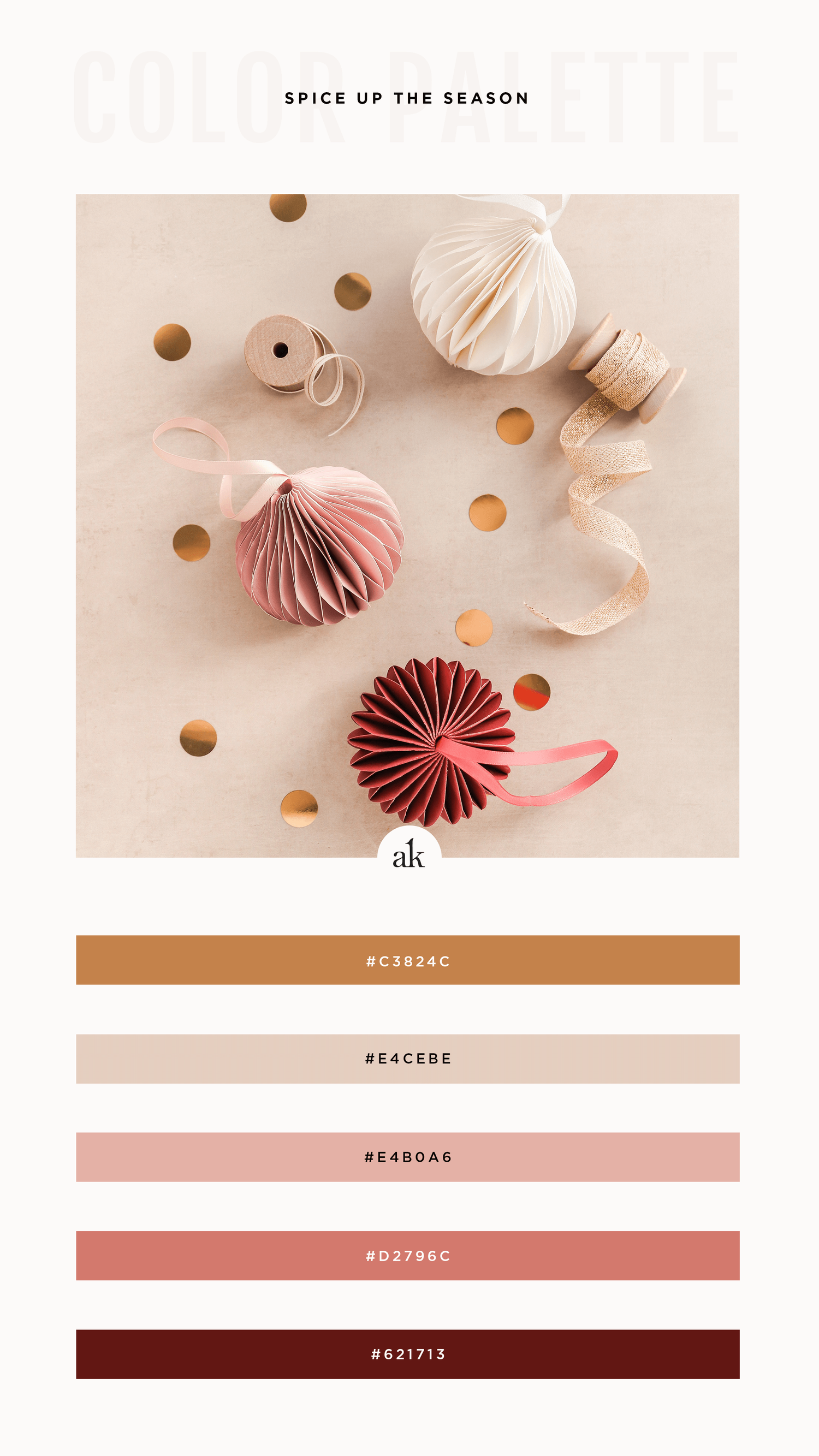 a pink-paper-ornament-inspired color palette | Akula Kreative