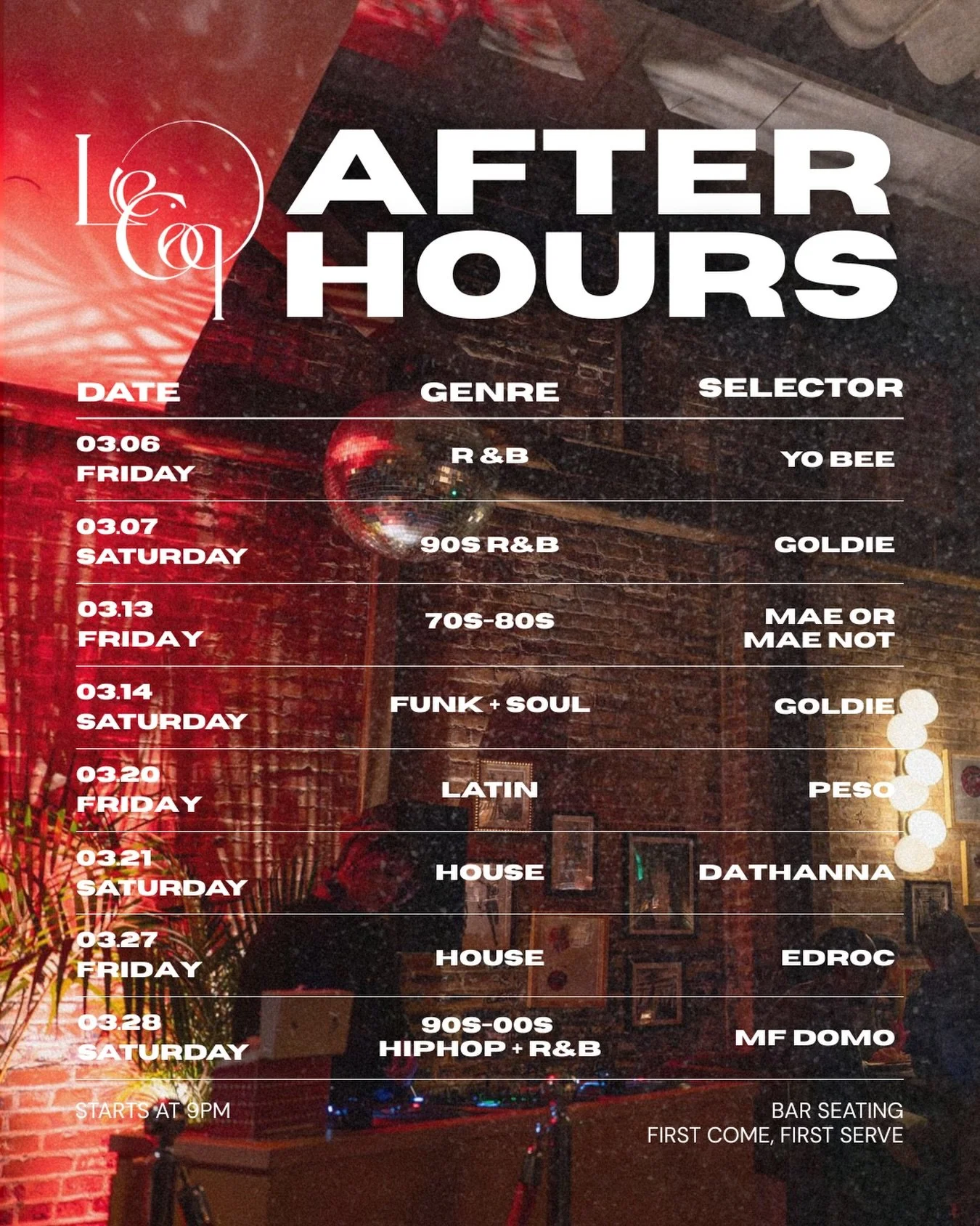 A new month calls for new sounds. March&rsquo;s lineup is locked in.