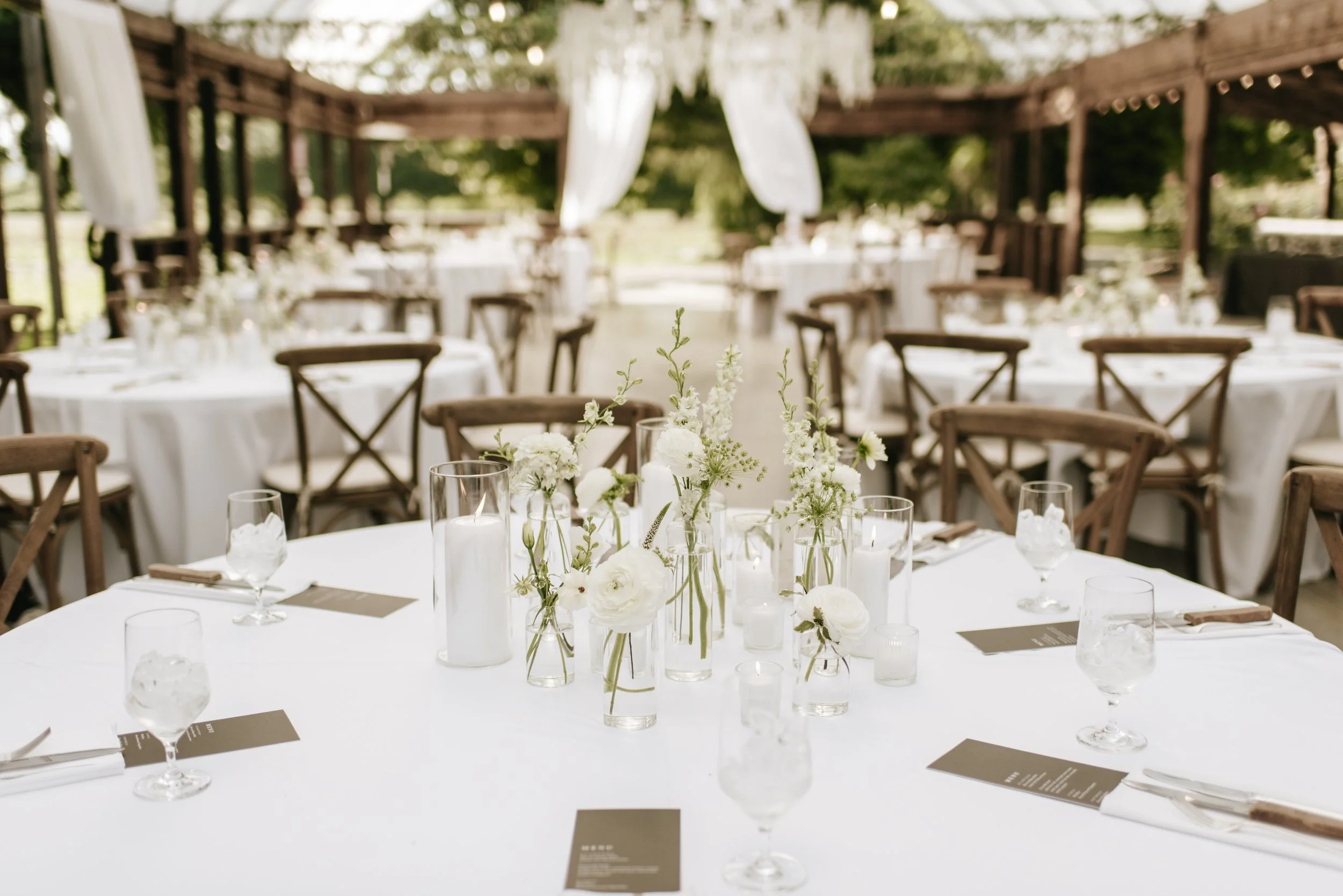 greenhouse reception pavilion setup for an event