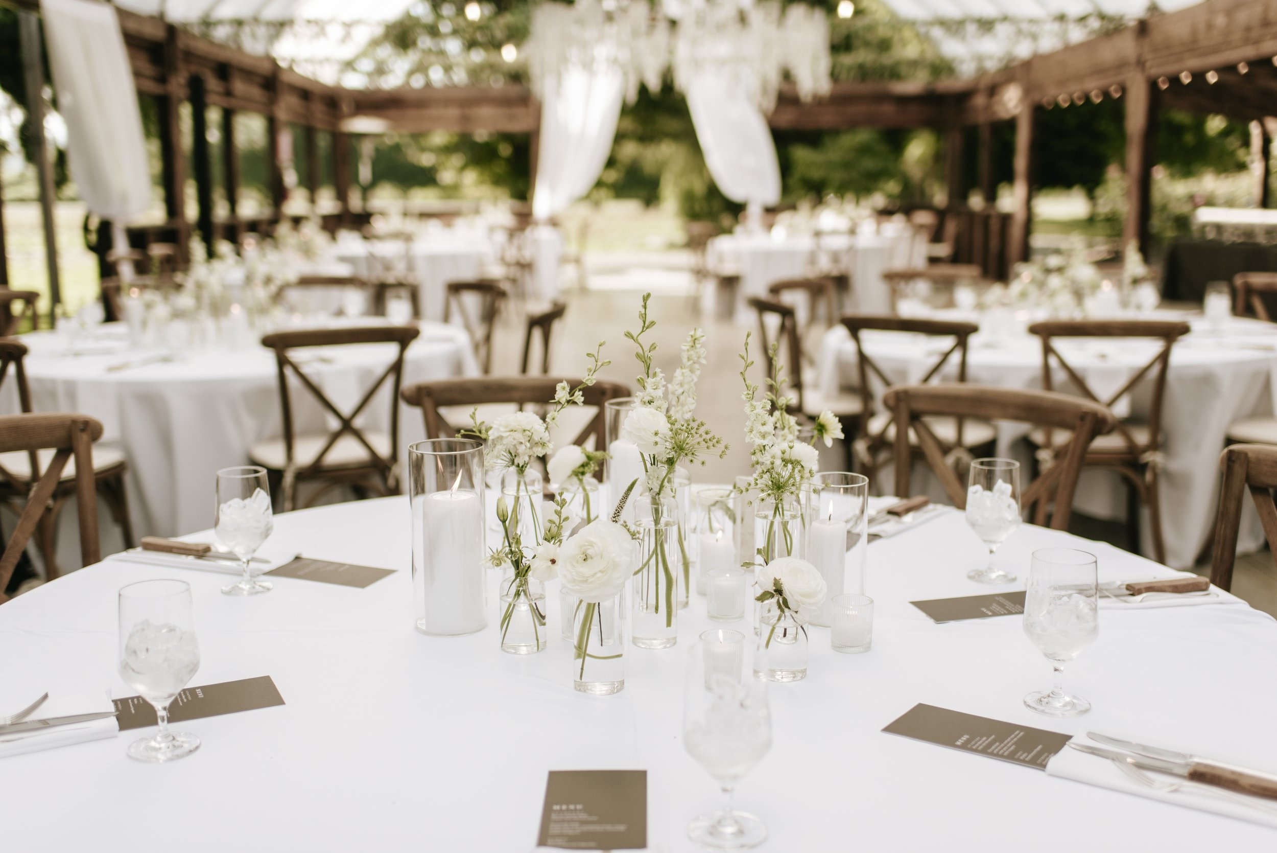 greenhouse reception pavilion setup for an event