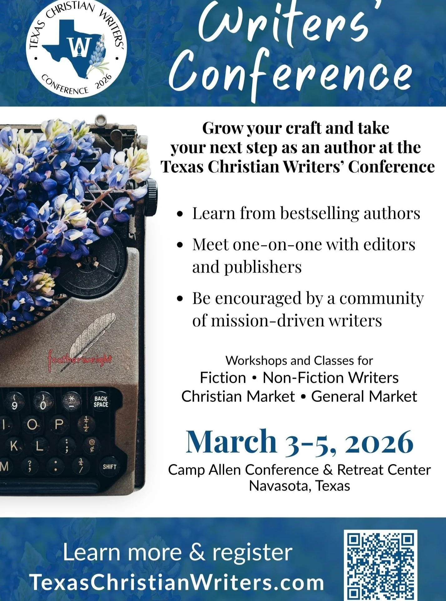 🎥 5 Reasons to Join Us at the Texas Christian Writers&rsquo; Conference (TCWC)

Have you been sensing a nudge to write&mdash;but want clarity, confidence, and wise guidance before taking the next step?

Here are five reasons writers, communicators, 