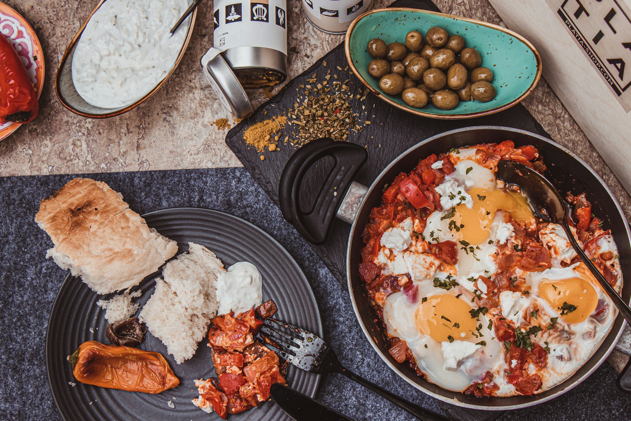 shakshuka and olives