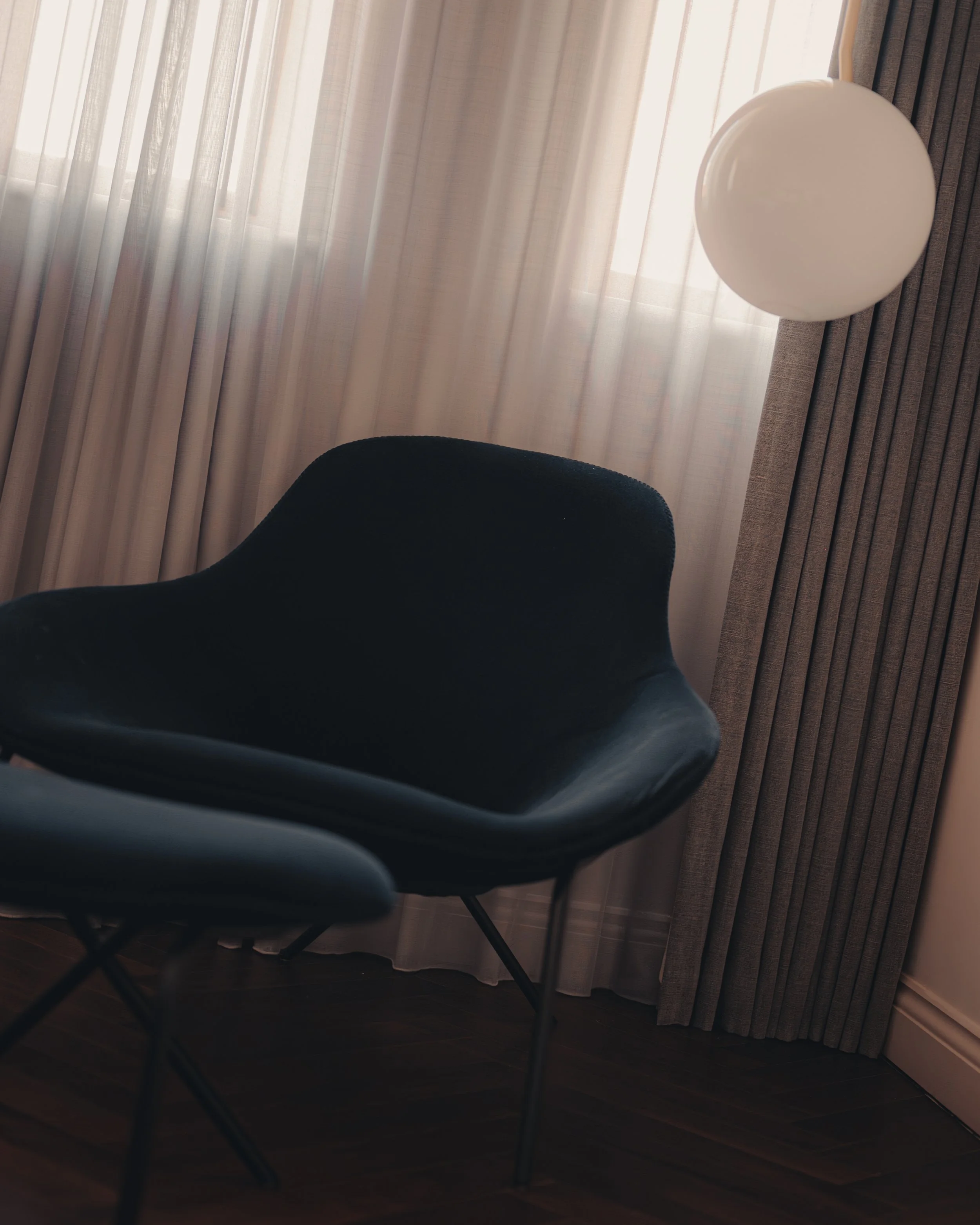 Moody hospitality photography in Scotland with warm ambient lighting