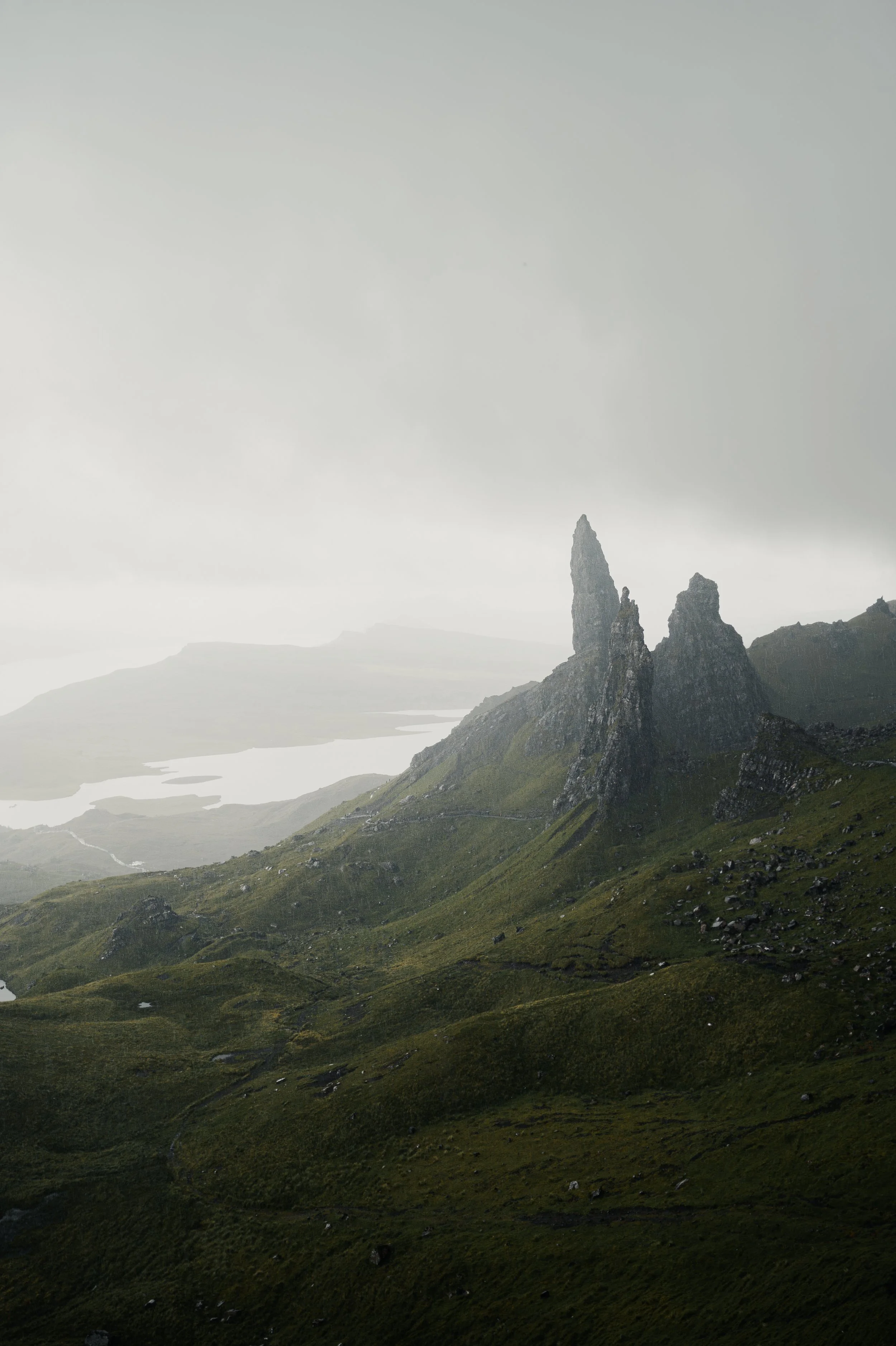 Panoramic view of the Isle of Skye mountains, Scottish landscape photography