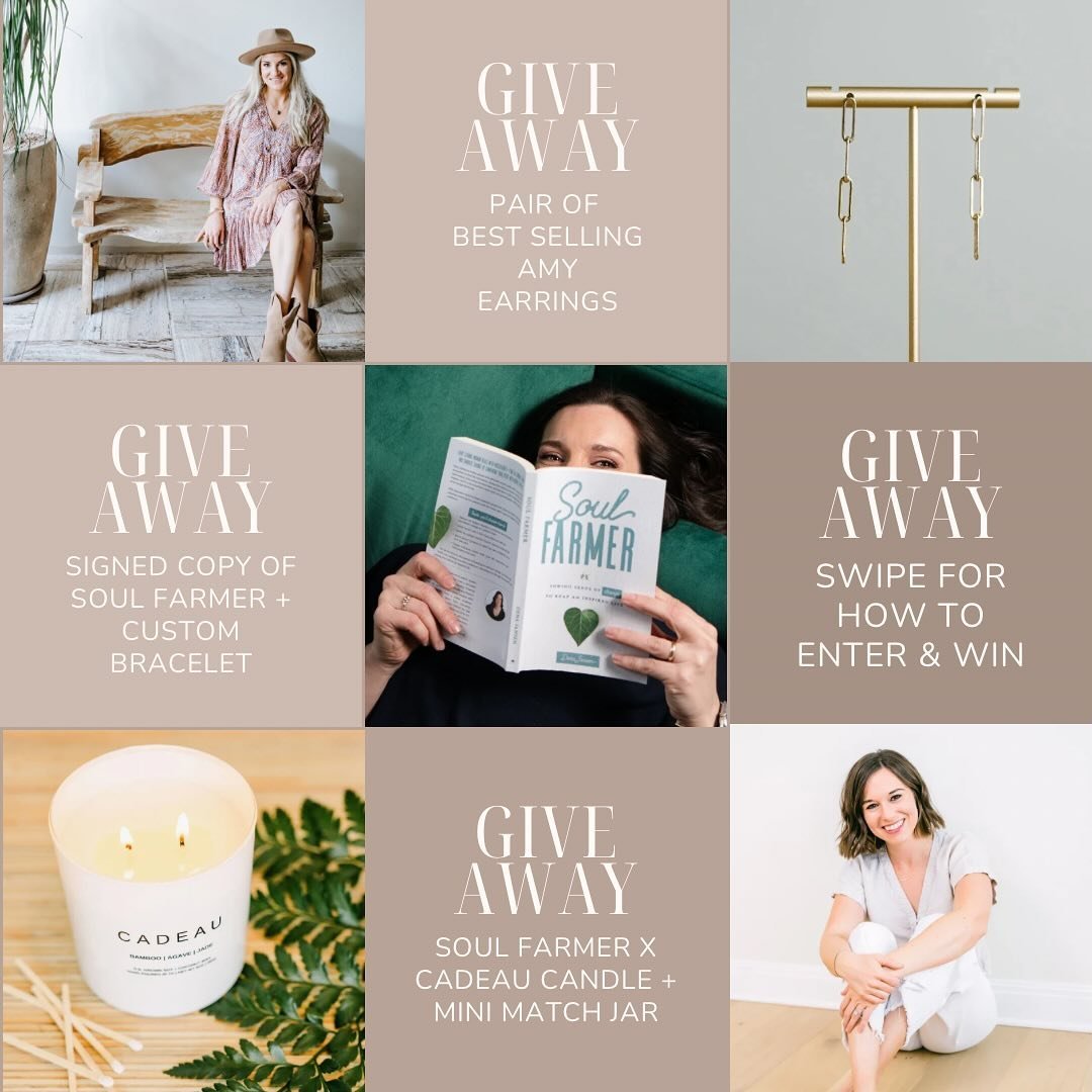 📣GIVEAWAY TIME📣

We are excited to collaborate and bring you the chance to win this perfectly personal gift package including:

✨ one pair of best-selling Amy earrings by @heatherdavisdesign 

✨ one signed copy of Soul Farmer book + custom bracelet