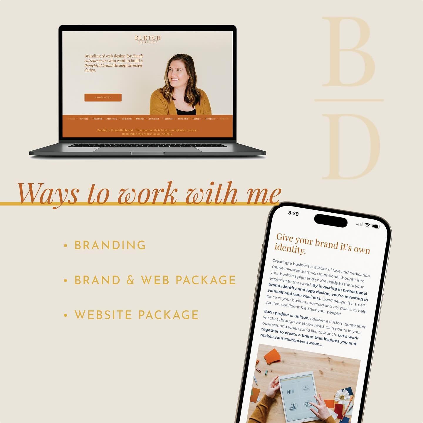 Wondering how we can work together this year? Here are three different packages I offer - all are custom to your needs, goals and business.⁠
⁠
✨️ Simply Branding: Silver Birch⁠
This is a full-service development into your brand deliverables to help y