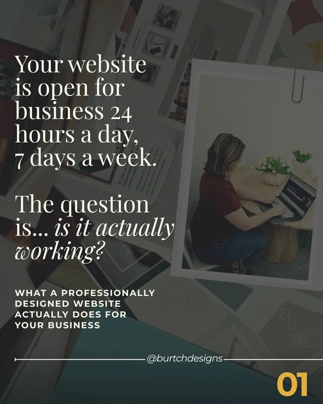 Your website is open for business 24 hours a day, 7 days a week. The question is... is it actually working?&nbsp;

So many of the women I work with have been relying on word of mouth, social media, and referrals to keep things moving. And while those