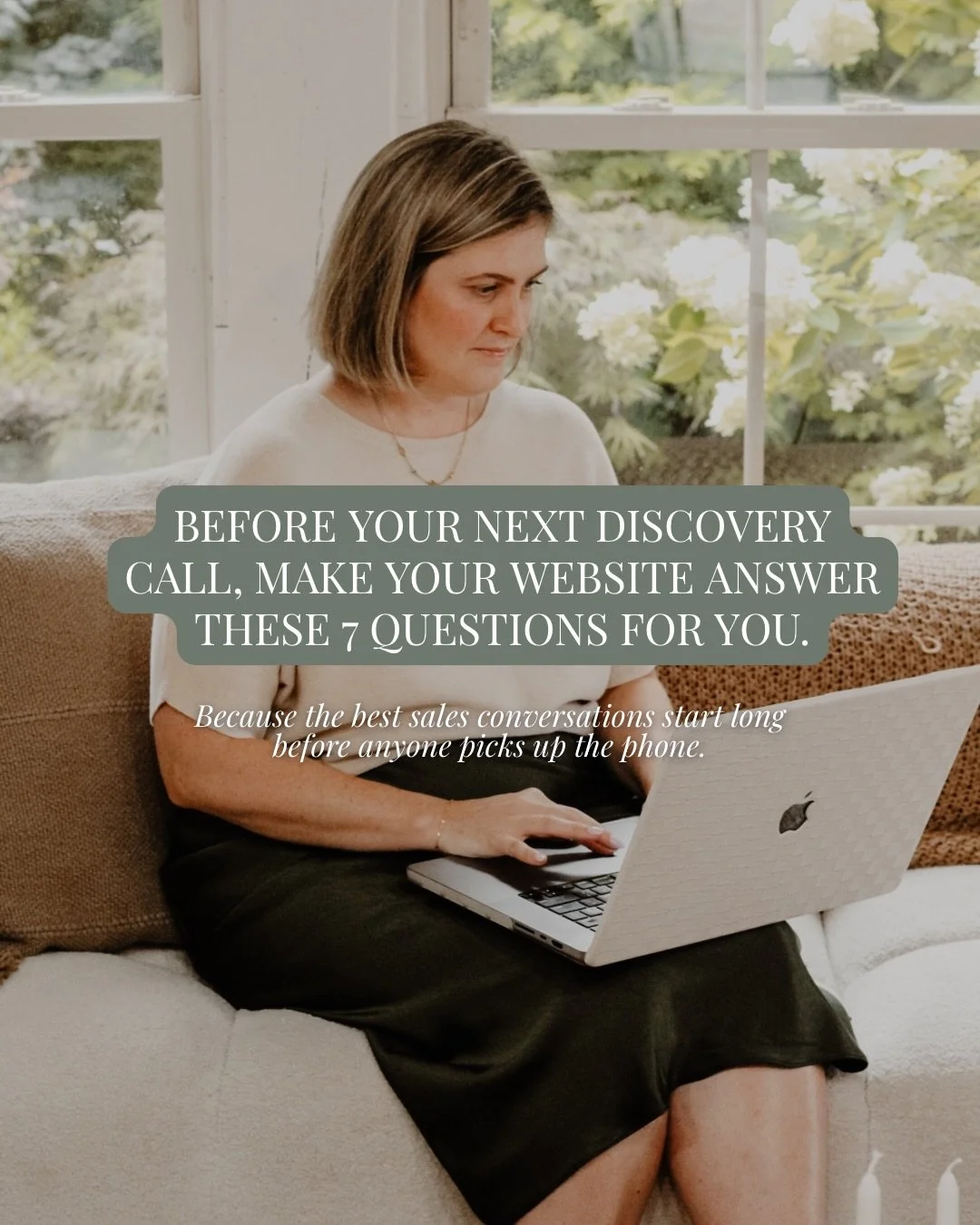 Before your next discovery call, make your website answer these 7 questions for you.

The best discovery calls I have ever heard about are the ones where the client already feels ready. Not because she was sold to, but because by the time she booked 