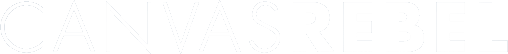 Text that reads 'CANVAS REBEL' in white and black on a black background.