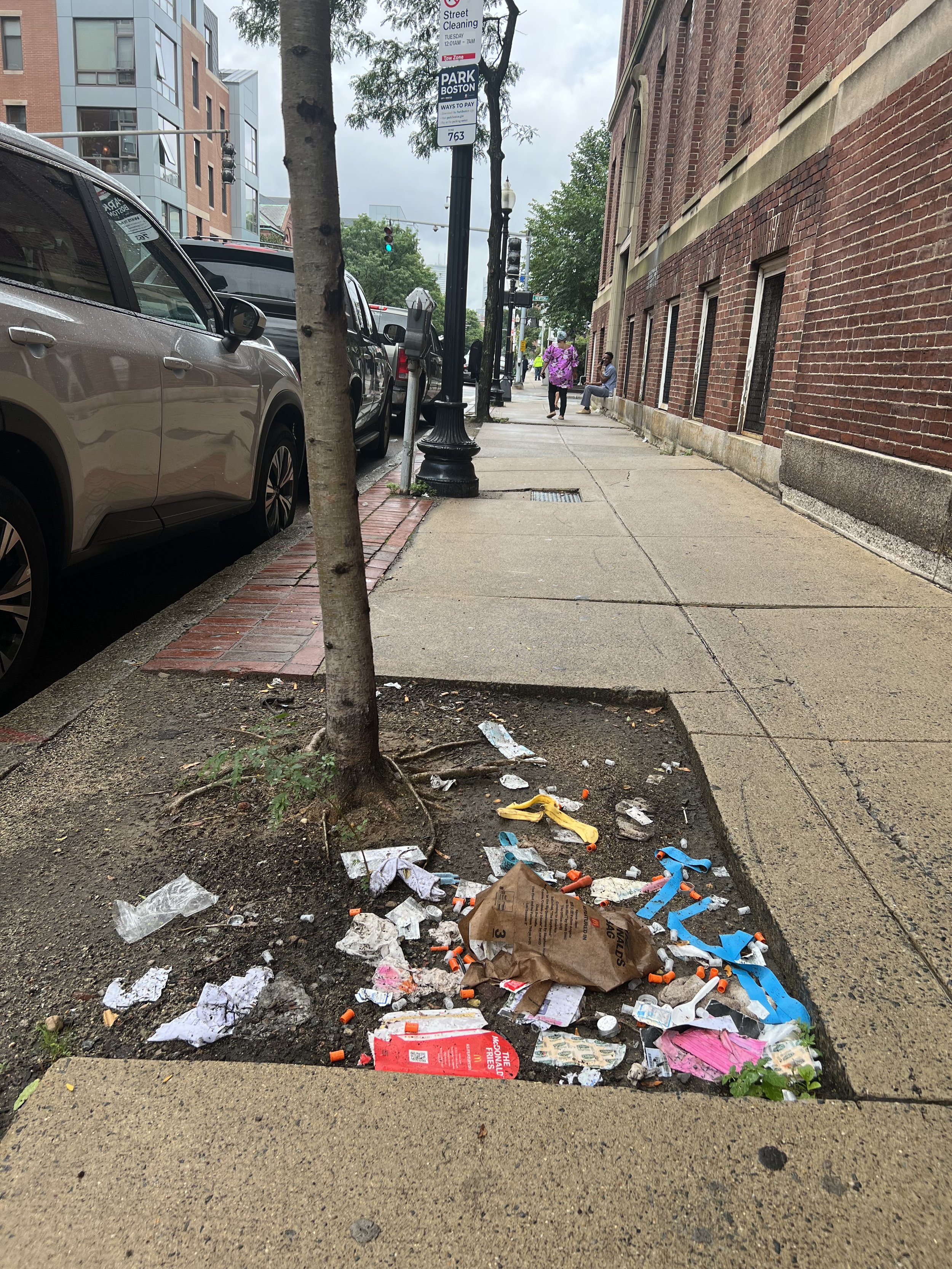 Discarded drug use supplies, Harrison Avenue near East Newton