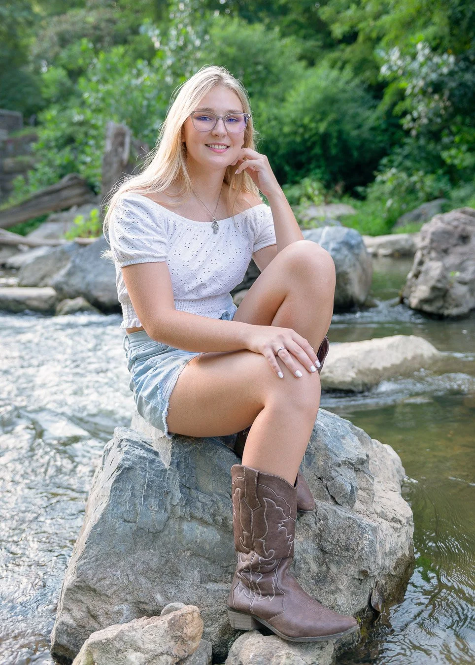 Ellie on rock