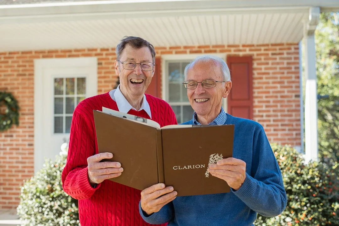 Men with yearbook