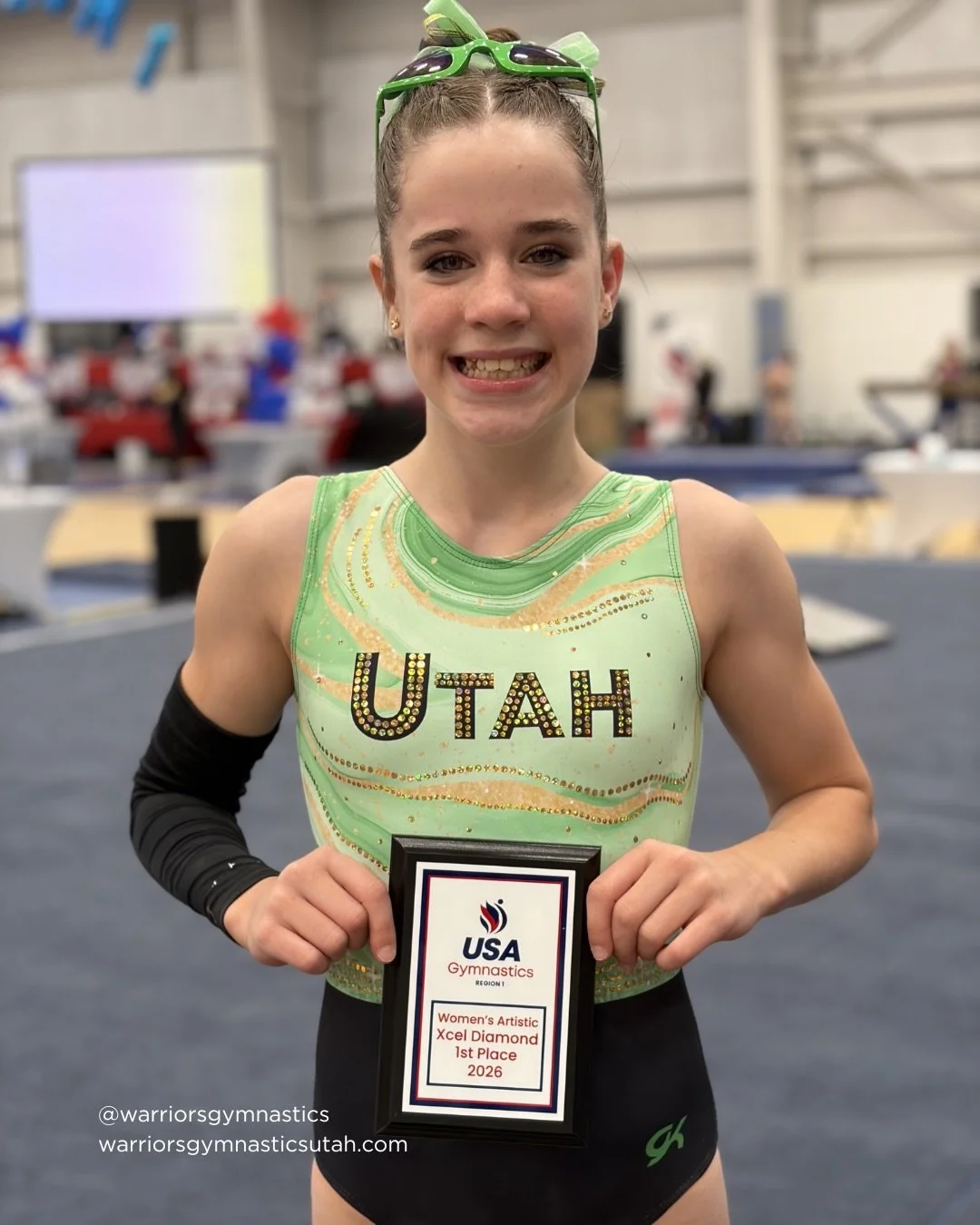 Our Warrior of the Month is Leah!! 

Leah started gymnastics at just 3&frac12; years old, joined pre-team at 4, and began competing by age 5. Since then, she&rsquo;s taken on an incredible journey through XCEL, Levels 4&ndash;7, and Diamond, all whil