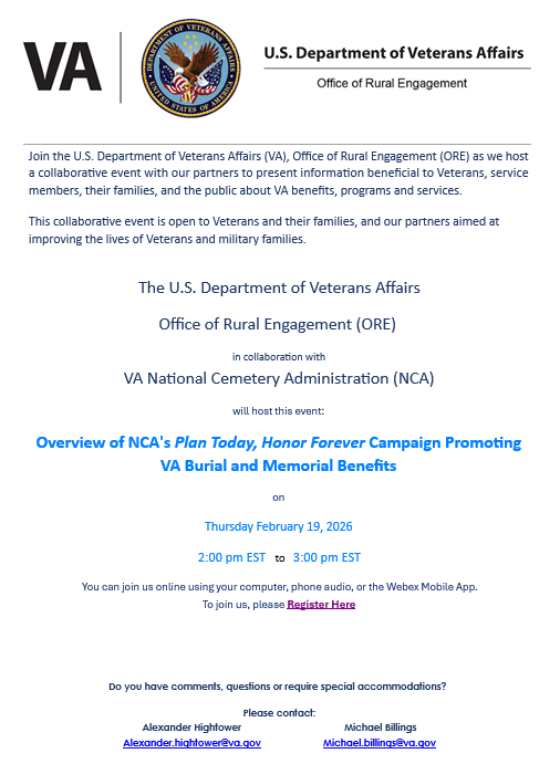 Overview of NCA's Plan Today, Honor Forever Campaign Promoting VA Burial and Memorial Benefits