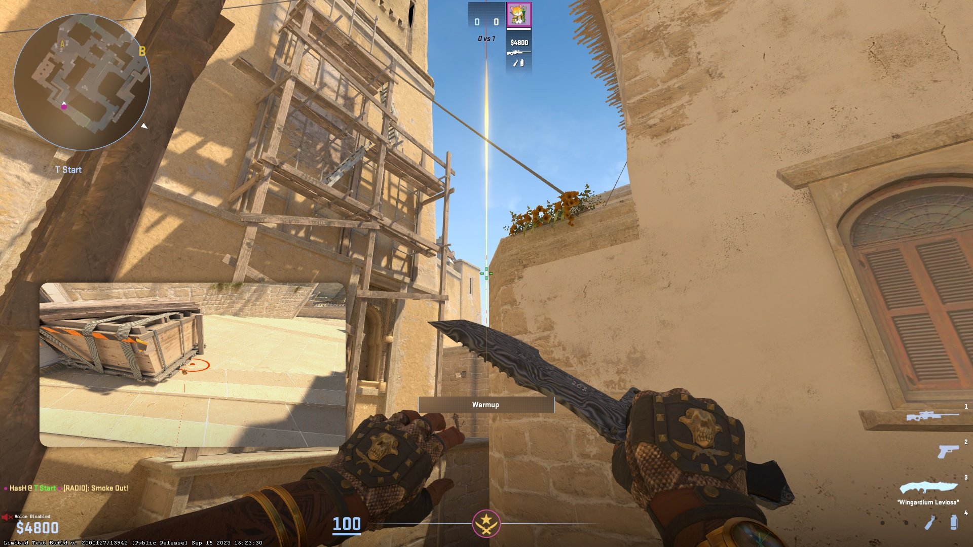 Aim at the right side of the small wooden ledge in the corner and jump throw.