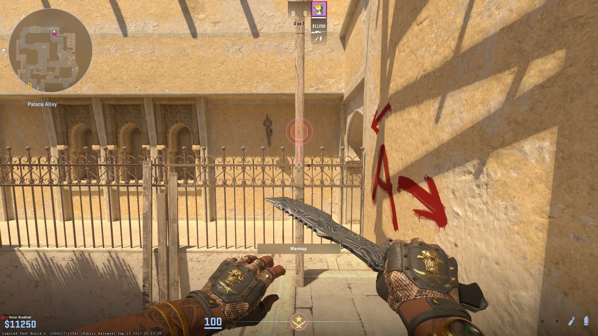 Walk towards the wooden pillar and make sure that your aim is in the center of the pillar.