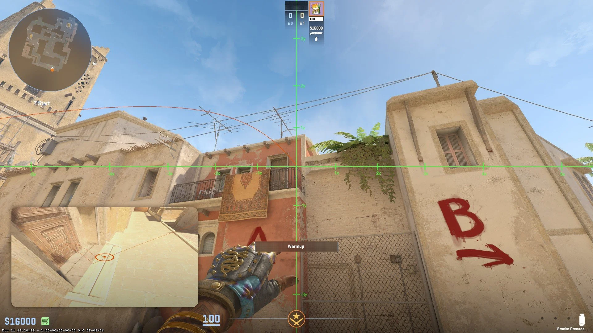 Jump throw the smoke as you are strafing to the right.