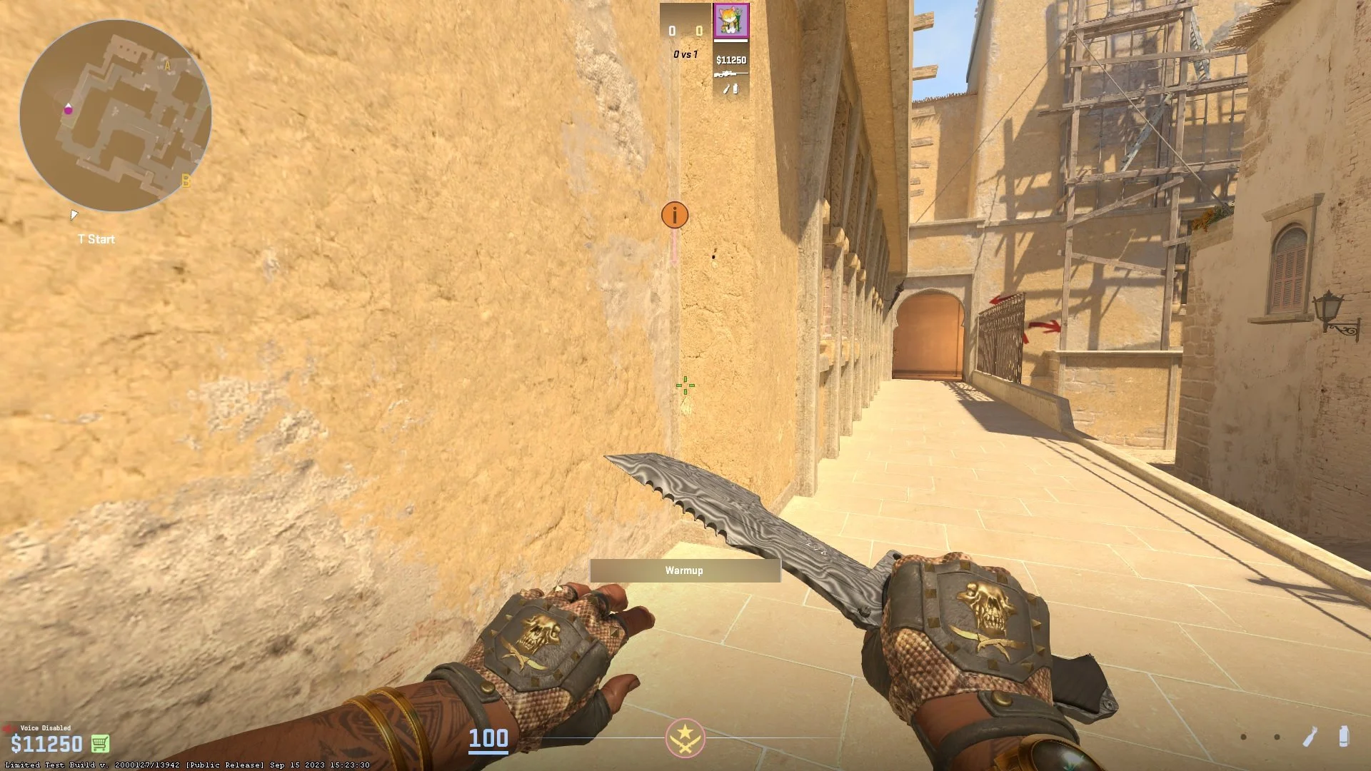 Stand at the spot as highlighted