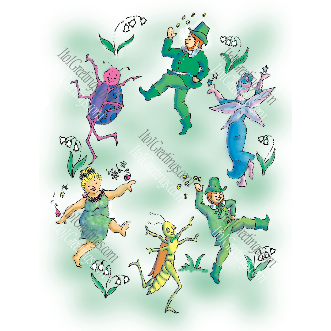 "Dancing Leprechauns" Enchanting Fantasy Character Art