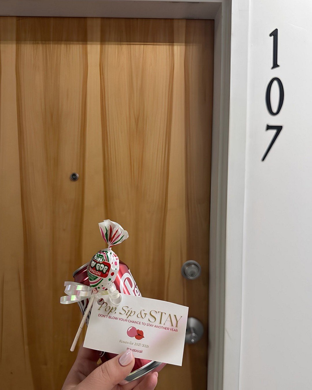 🍭 POP. 🥤 SIP. 🏡 STAY.

Renewal season is here, and we're dropping off a sweet treat to help spread the word! Keep an eye out for your Pop, Sip &amp; Stay tag featuring a Blow Pop and Dr Pepper. ✨

We'd love to have you stay another year at The Abi