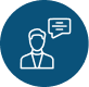 Icon of a person with a speech bubble