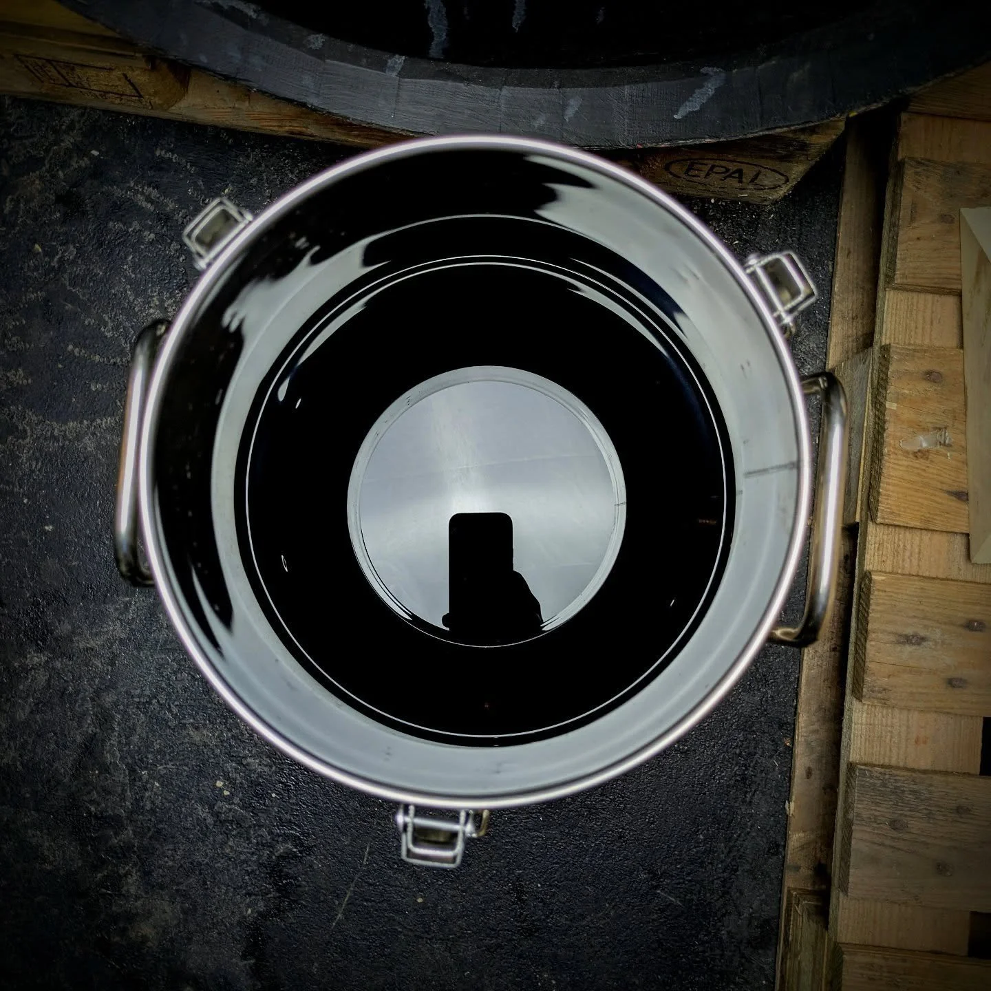 At the bottom of this stainless steel container are sloe berries soaking in rum, which has now taken on a dark purple.

They will remain soaking in the rum until next year, at least.