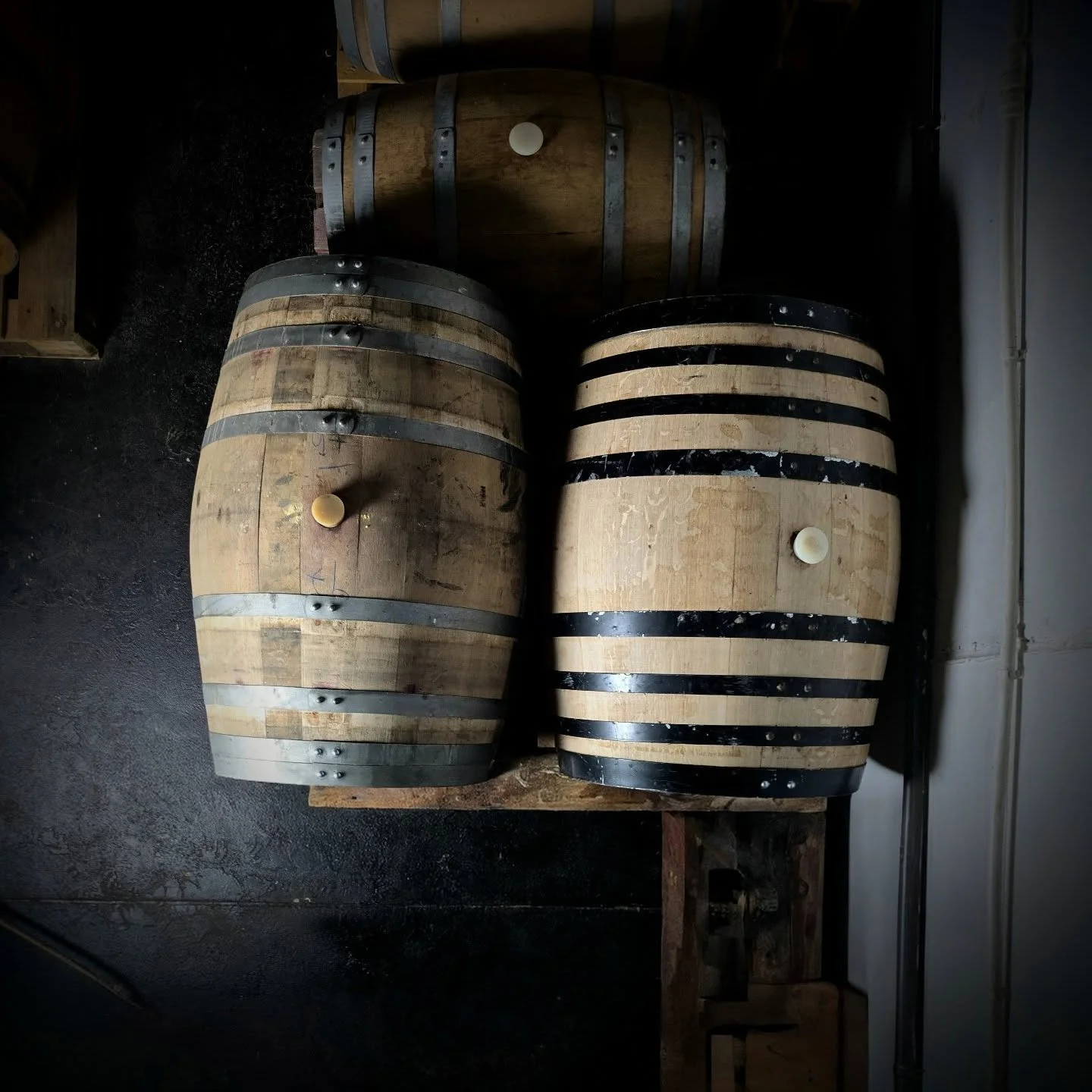 Ex-Madeira on the left, Ex-Douro red wine on the right. 

Filled with our rum, these two unique casks will call the distillery home for the next three years...at least.