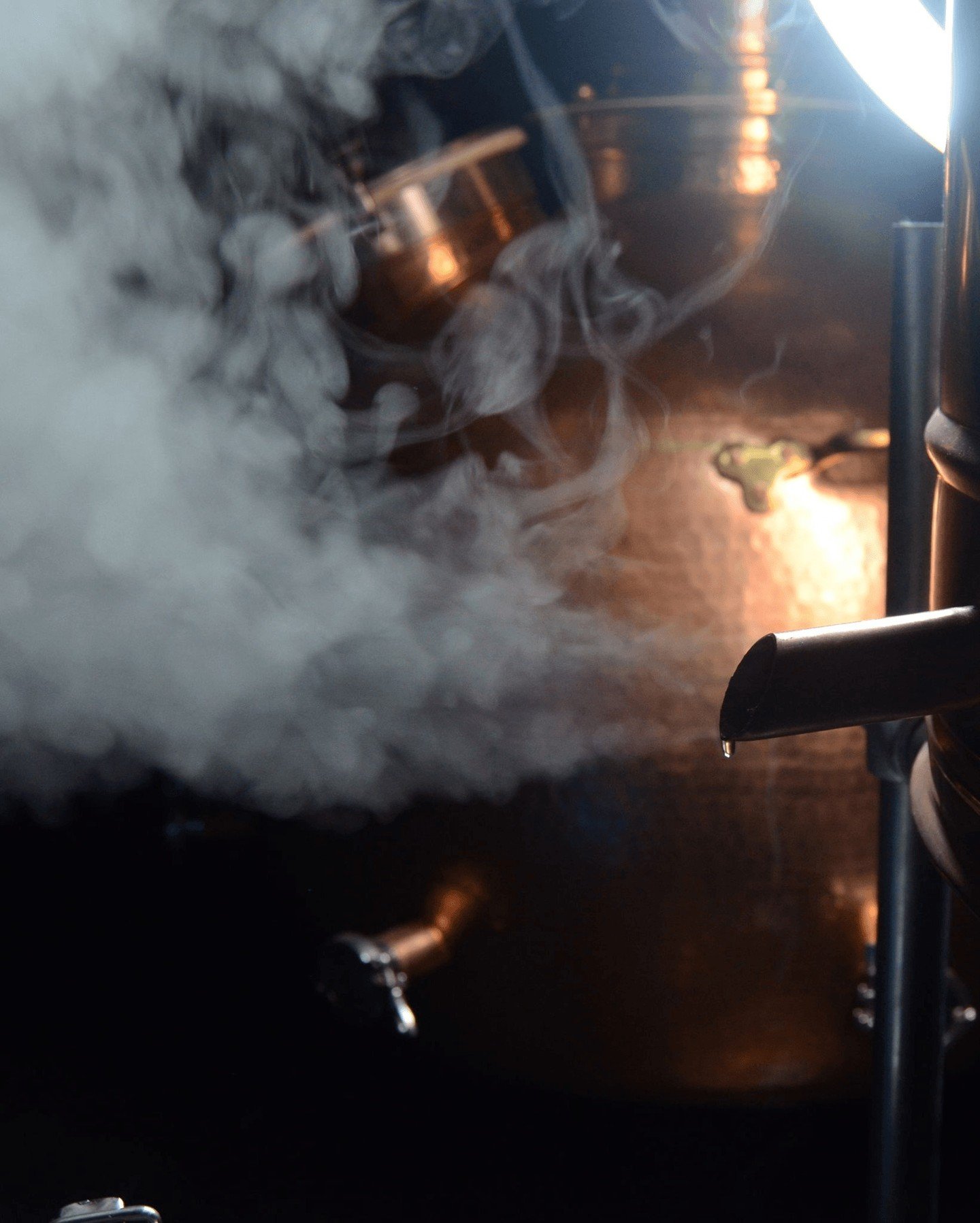 The Steam Clean 
Every so often, we distil a mixture of vinegar and water though  the still.
This removes any built  up residue, ensuring the still is ready for the next spirit run.