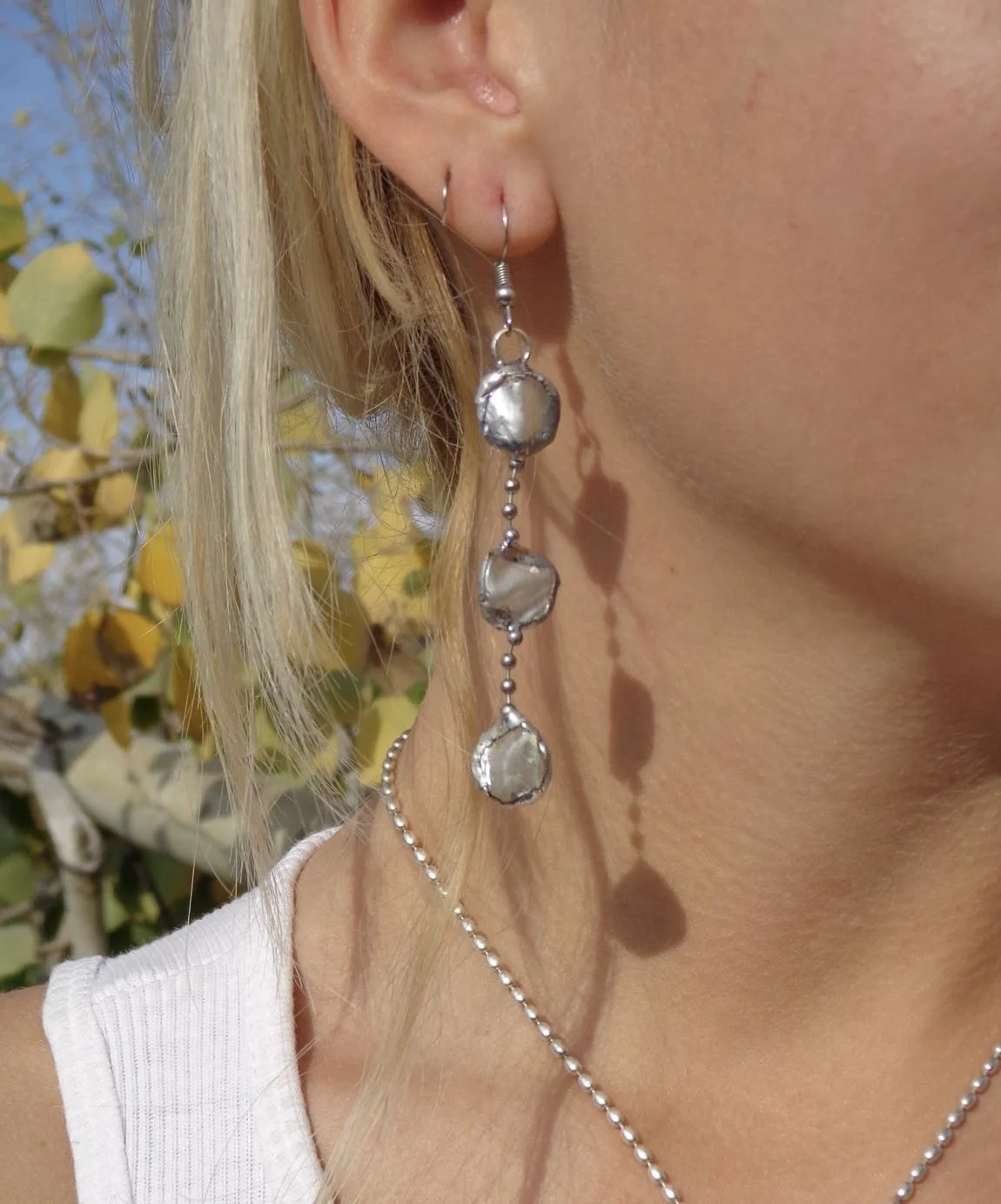 Pearl Pendant Earings