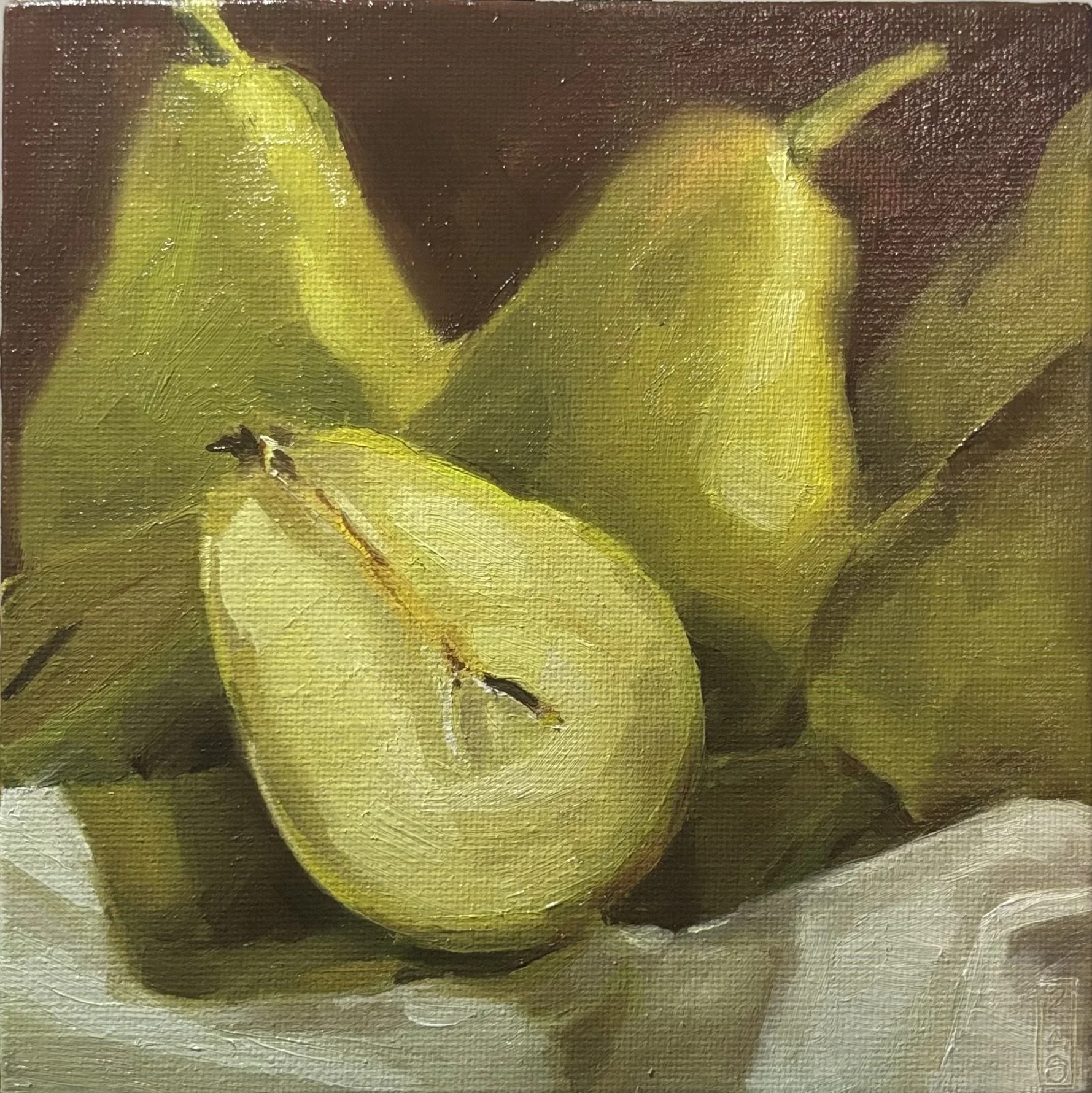 Pear Study | 6"x6" Oil on Canvas Panel