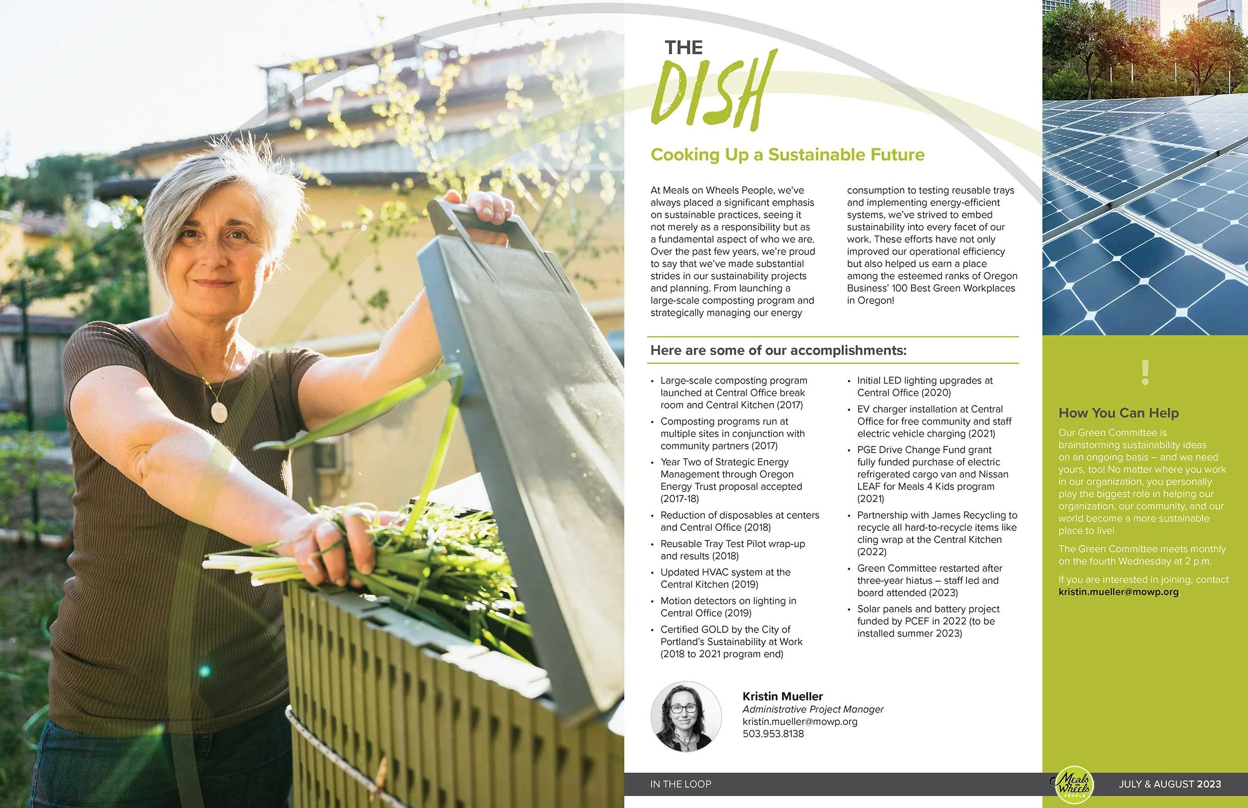 In The Loop Newsletter for non profit organization. Good typography and hierarchy. Vibrant imagery and highlights accomplishments.