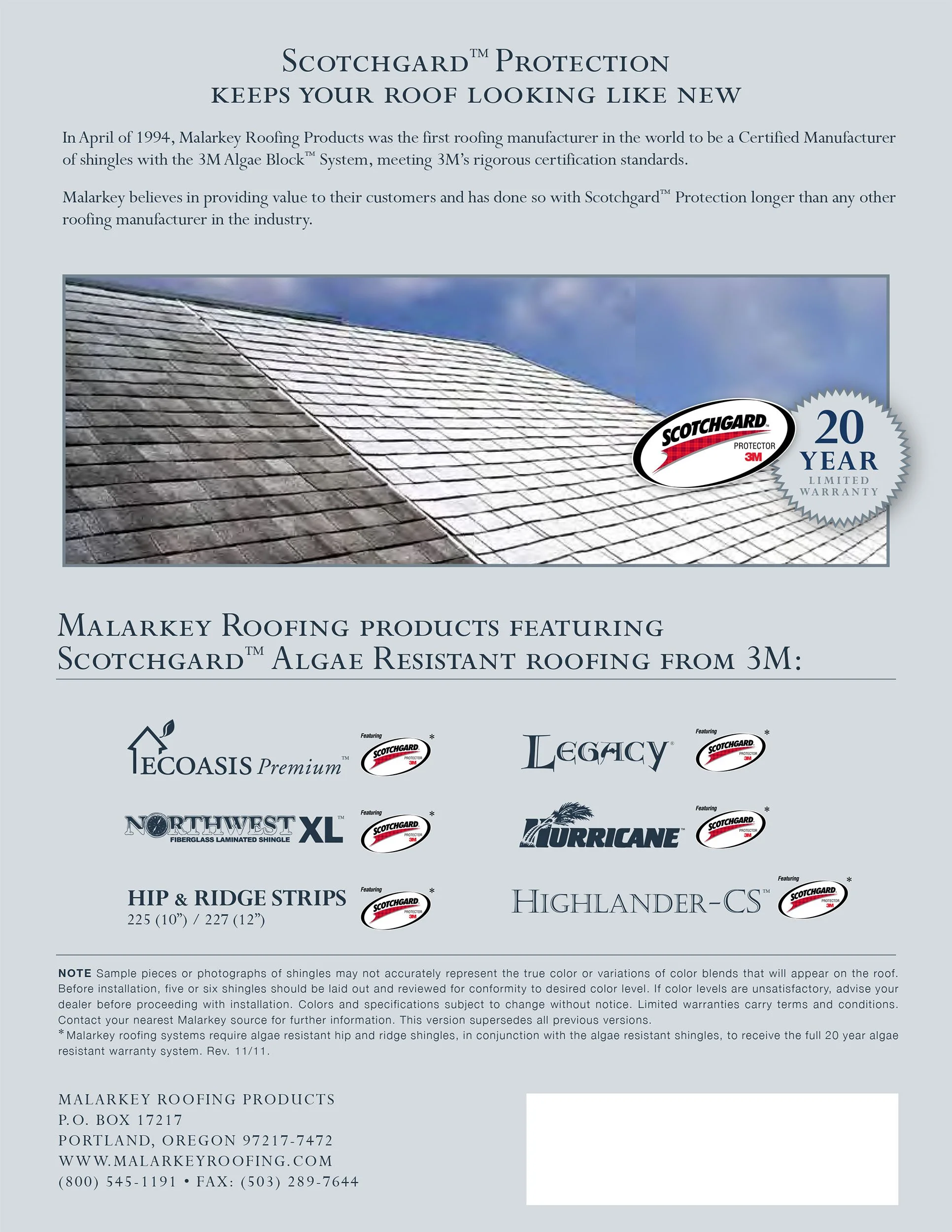 Back of brochure design with photography and typography