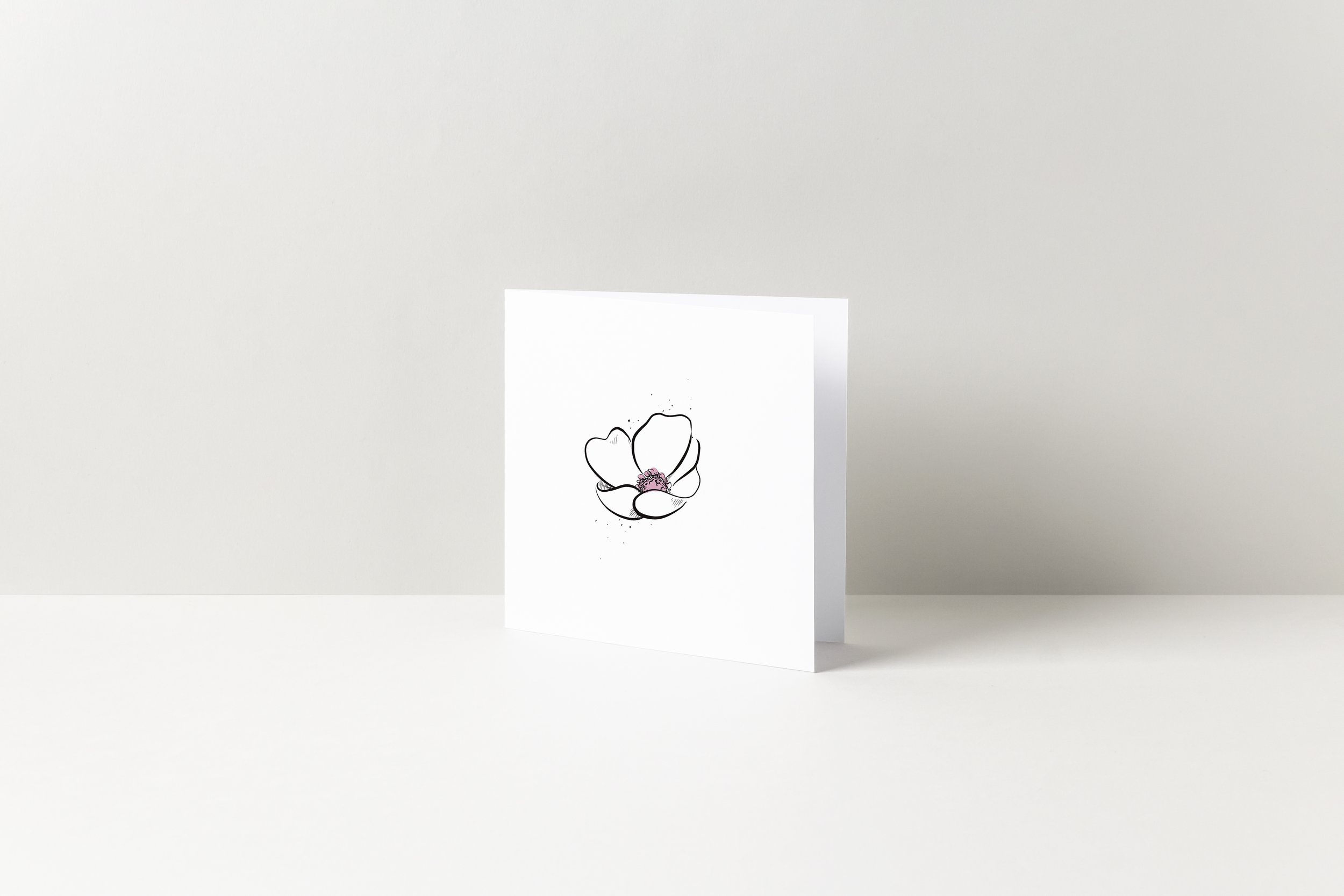 Carte d'anniversaire / encouragement - Fleur rose