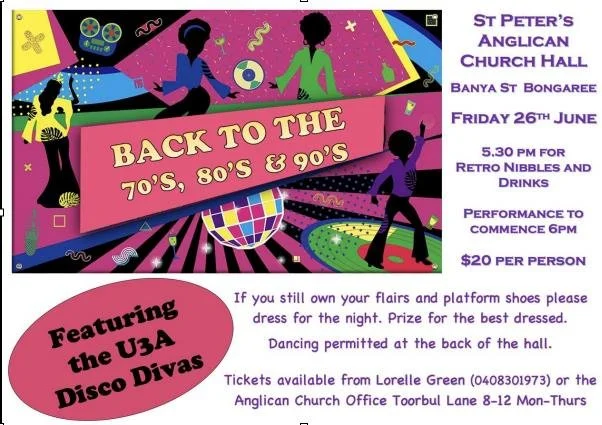 Back to the 70's / 80's / 90's featuring the Disco Diva's 