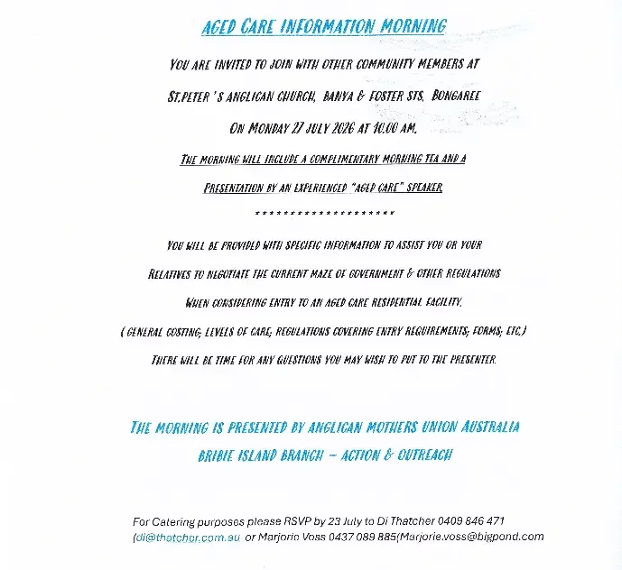 AMUA - Anglicare - Aged Care information morning